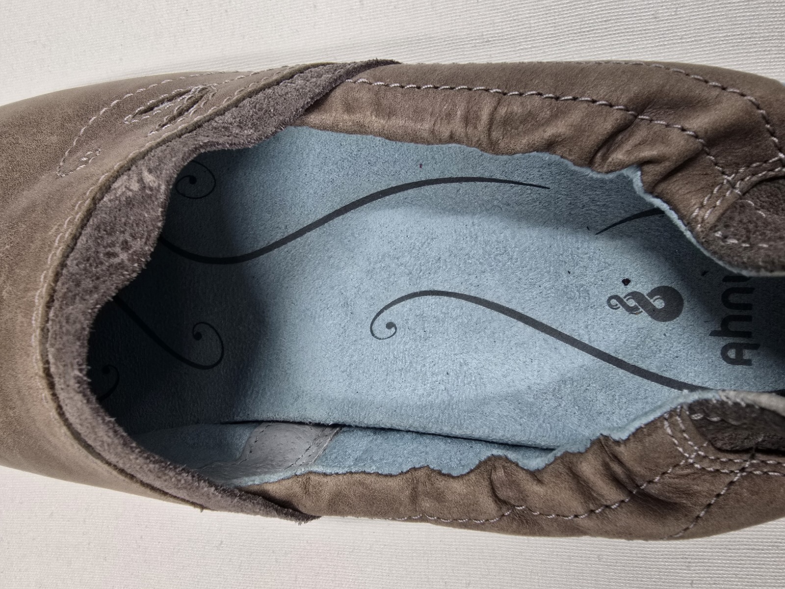 Ahnu Casual Shoes Womens 7 Leather Upper Slip On Gray Comfort
