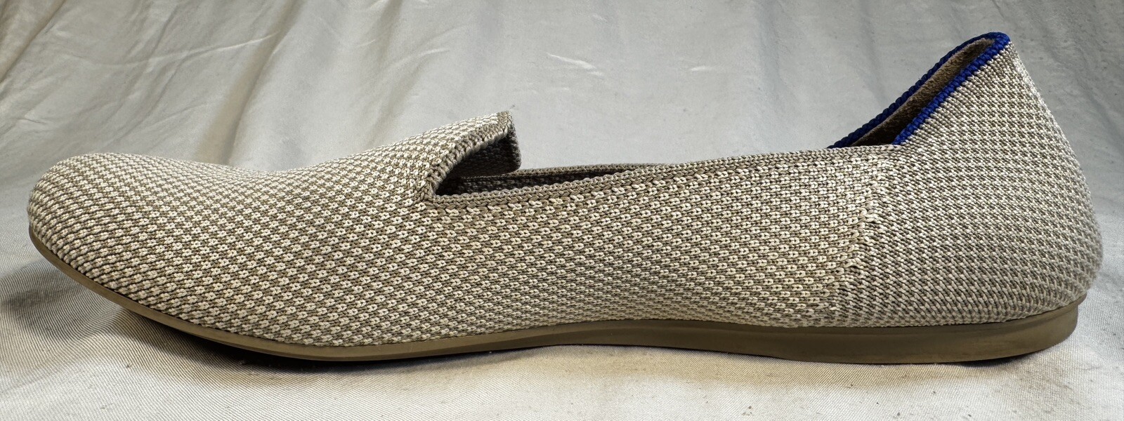 Rothy’s The Loafer 8 Ecru Beige Knit Sustainable Flat Shoe