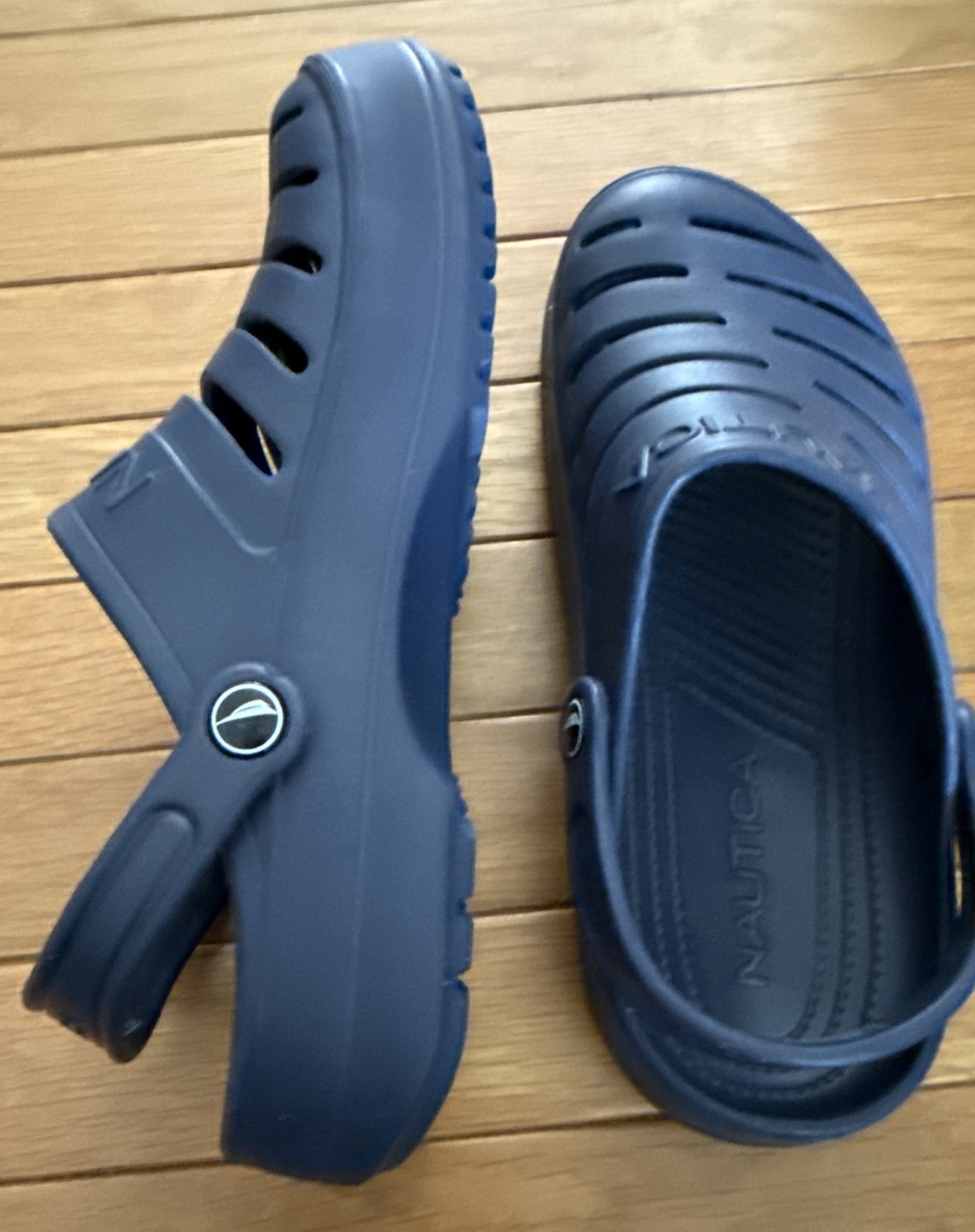7M 9W Nautica Navy Blue Unisex Rubber Clogs Sports Sandal River Edge Slippers