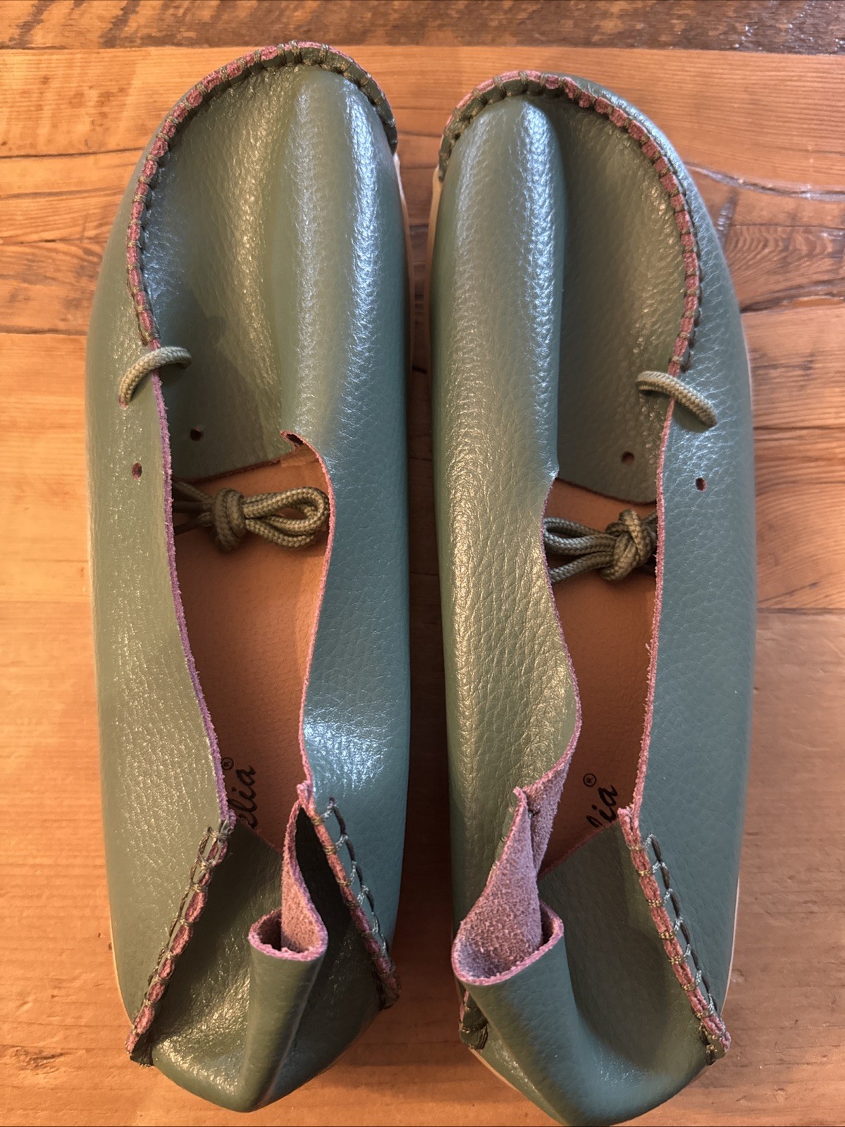 Venus Celia 9M 41 Olive Green Comfort Women’s Walking Driving Slip On Loafer New