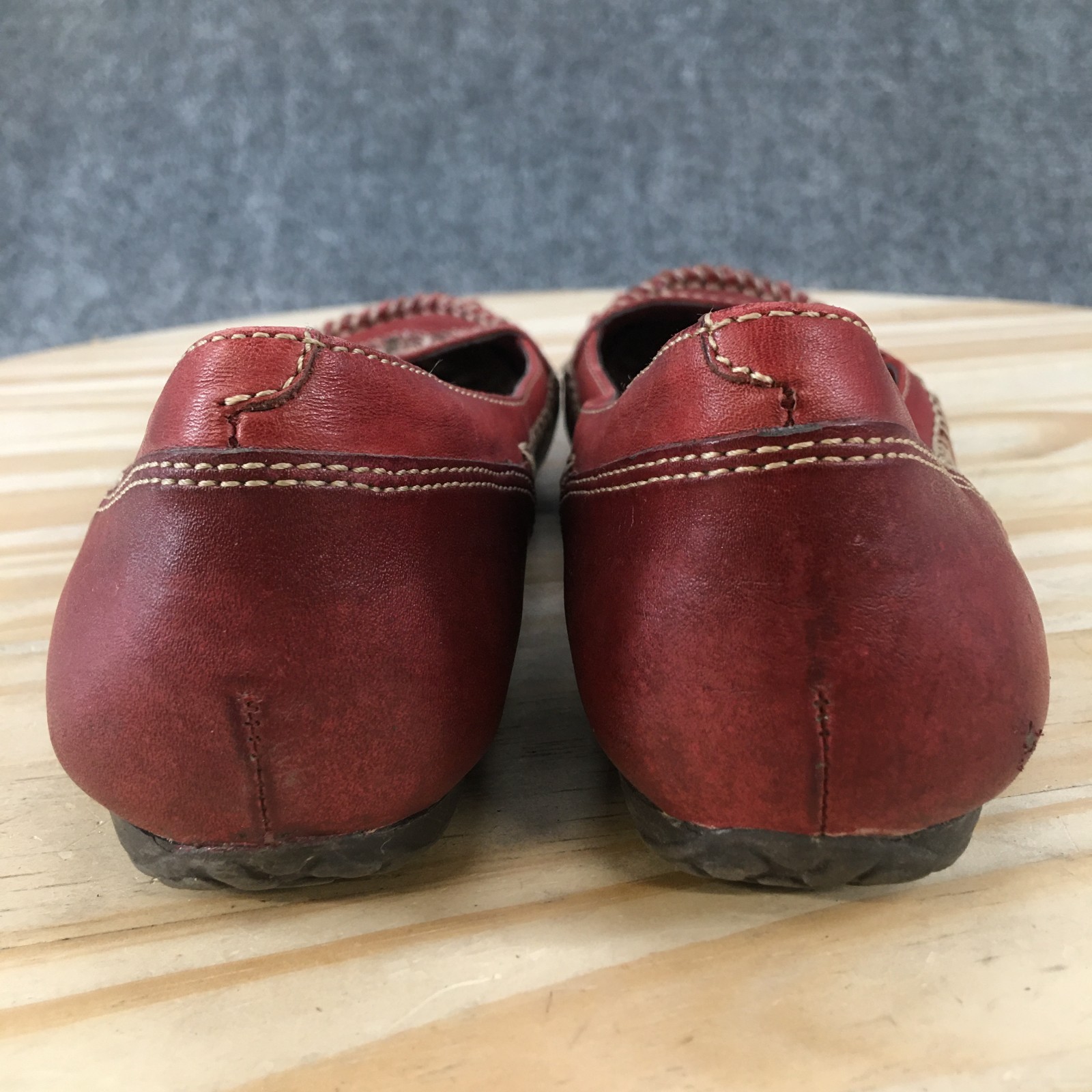 Earth Origins Shoes Womens 6.5 M Red Leather Princess 2011S Ballet Flats Comfort