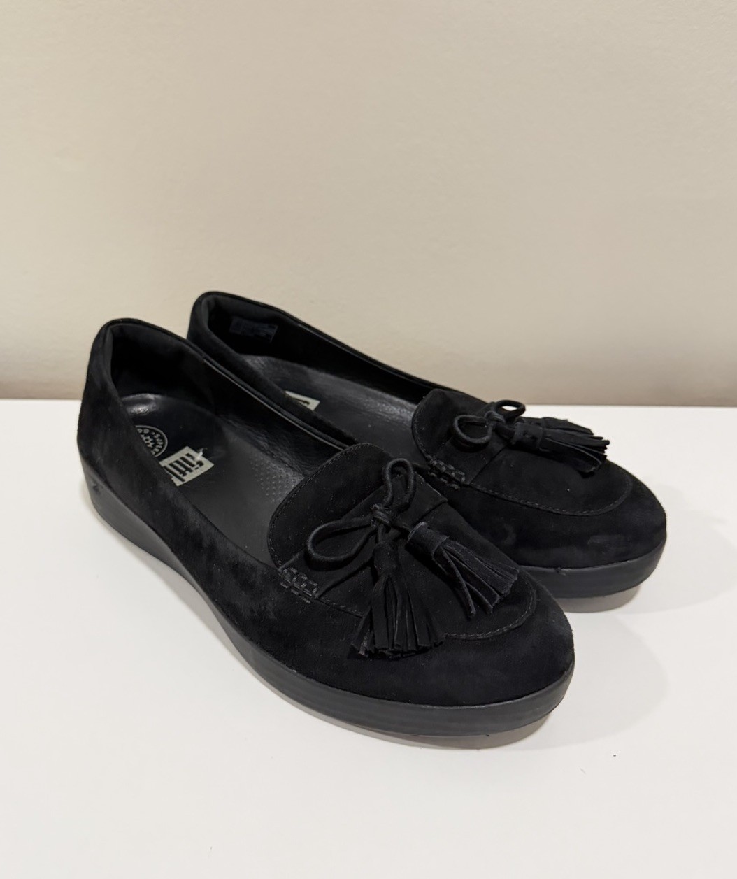 FitFlop Sneakerloafer Black Suede Comfort Loafers Women Size 7.5