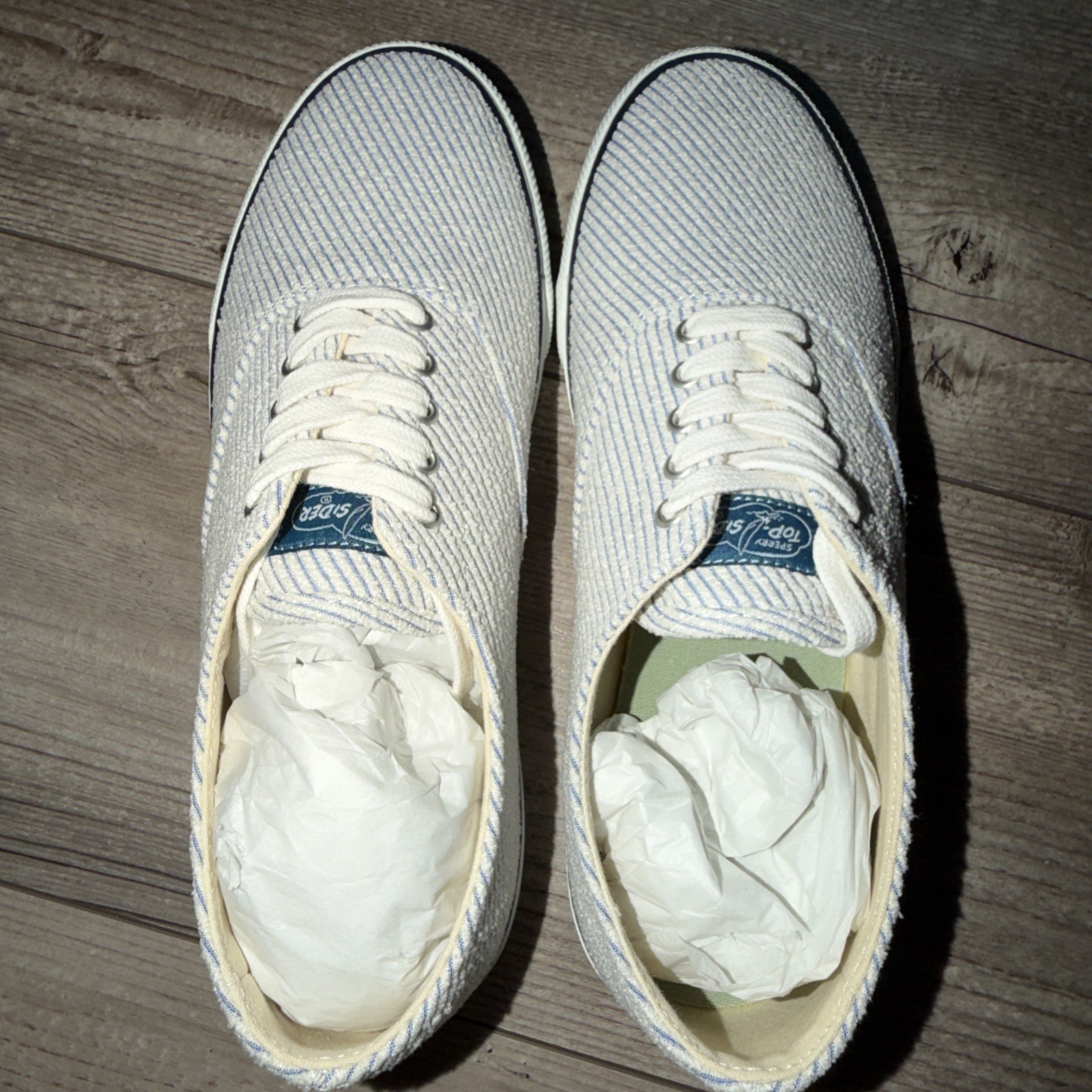 Sperry Shoes Womens 10 Classic CVO Sneaker Blue & White Striped New In Box