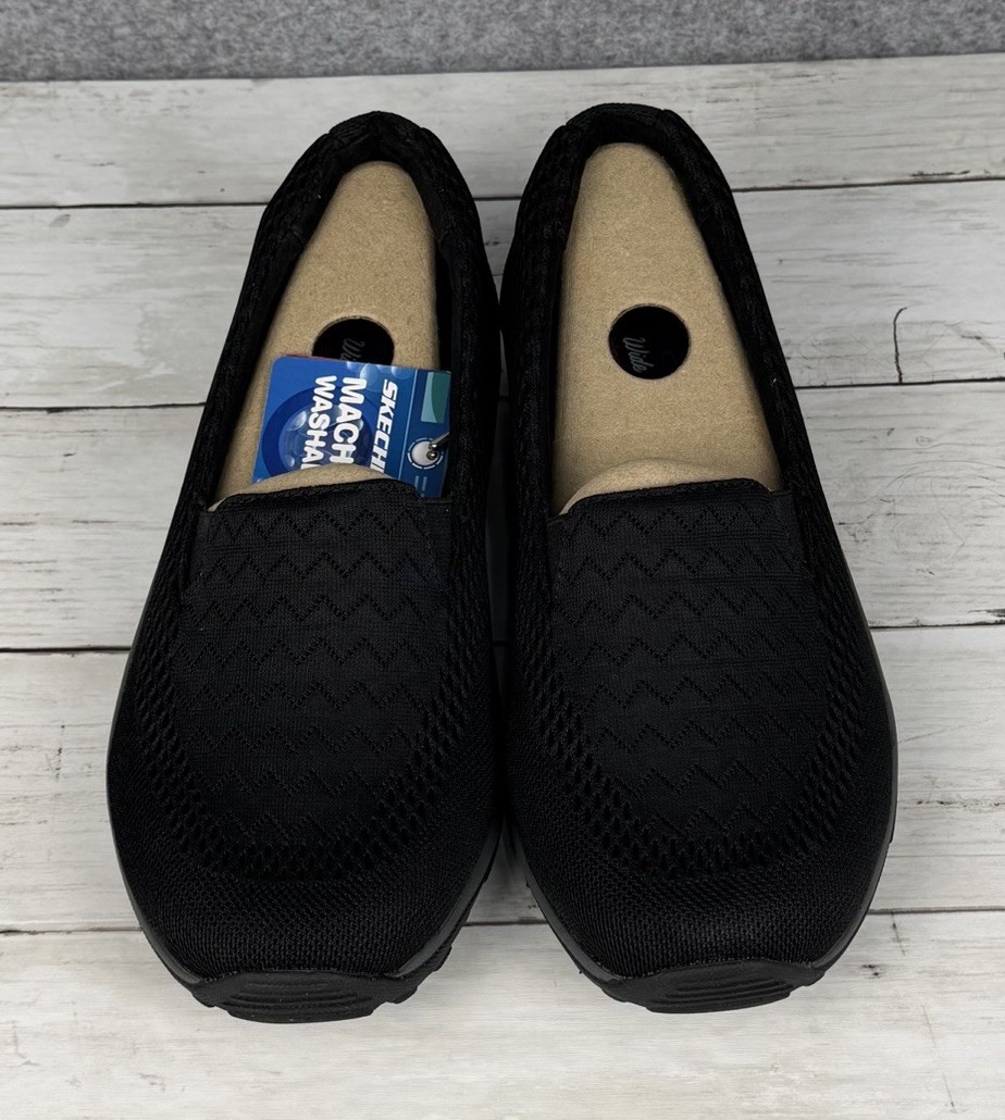 Skechers Air Cooled Memory Foam Shoes Womens 8.5 W Black Reggae Fest Willows NEW