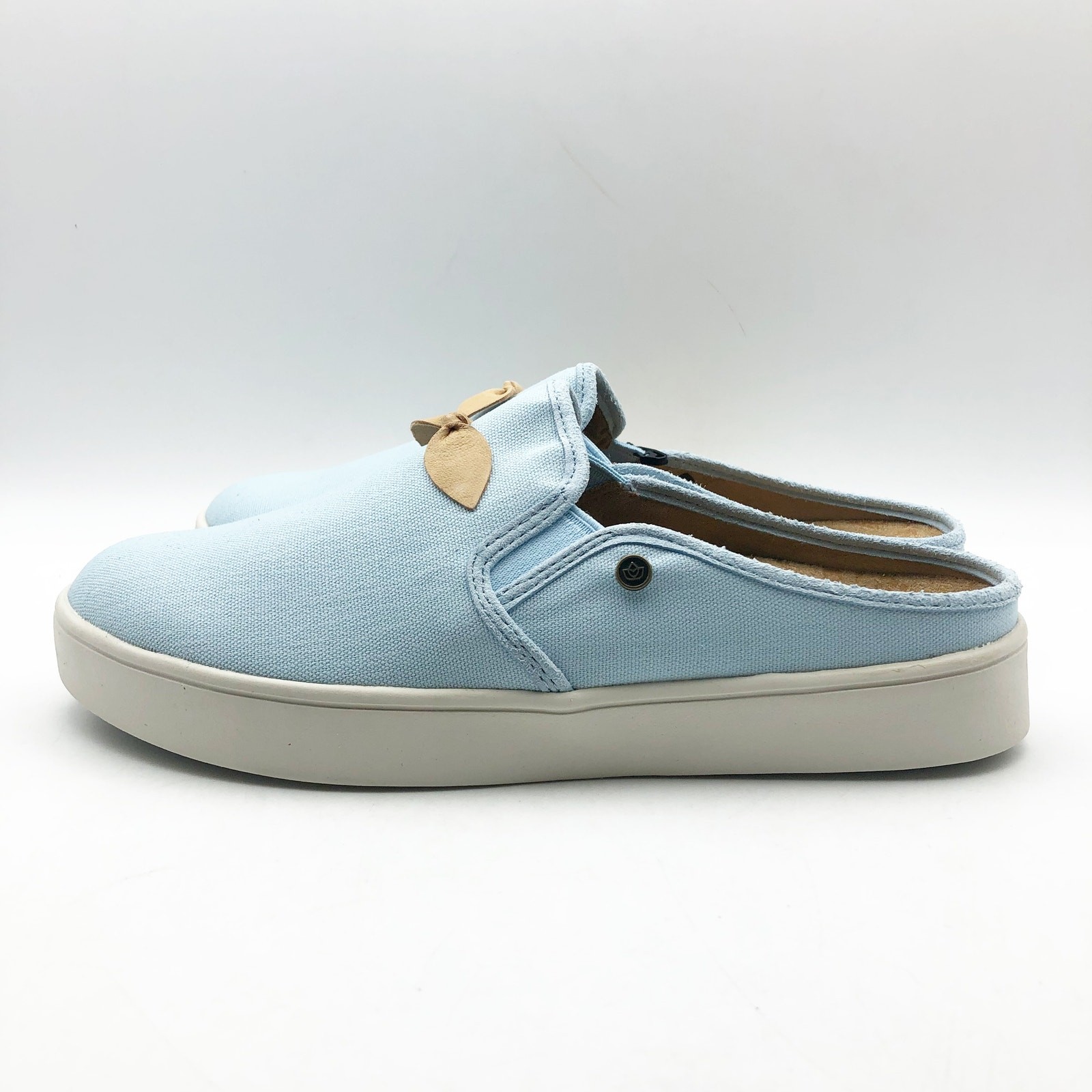Spenco Womens Audrey Casual Slides 8 WIDE EU 38.5D Cool Blue Sneaker Mule NIB