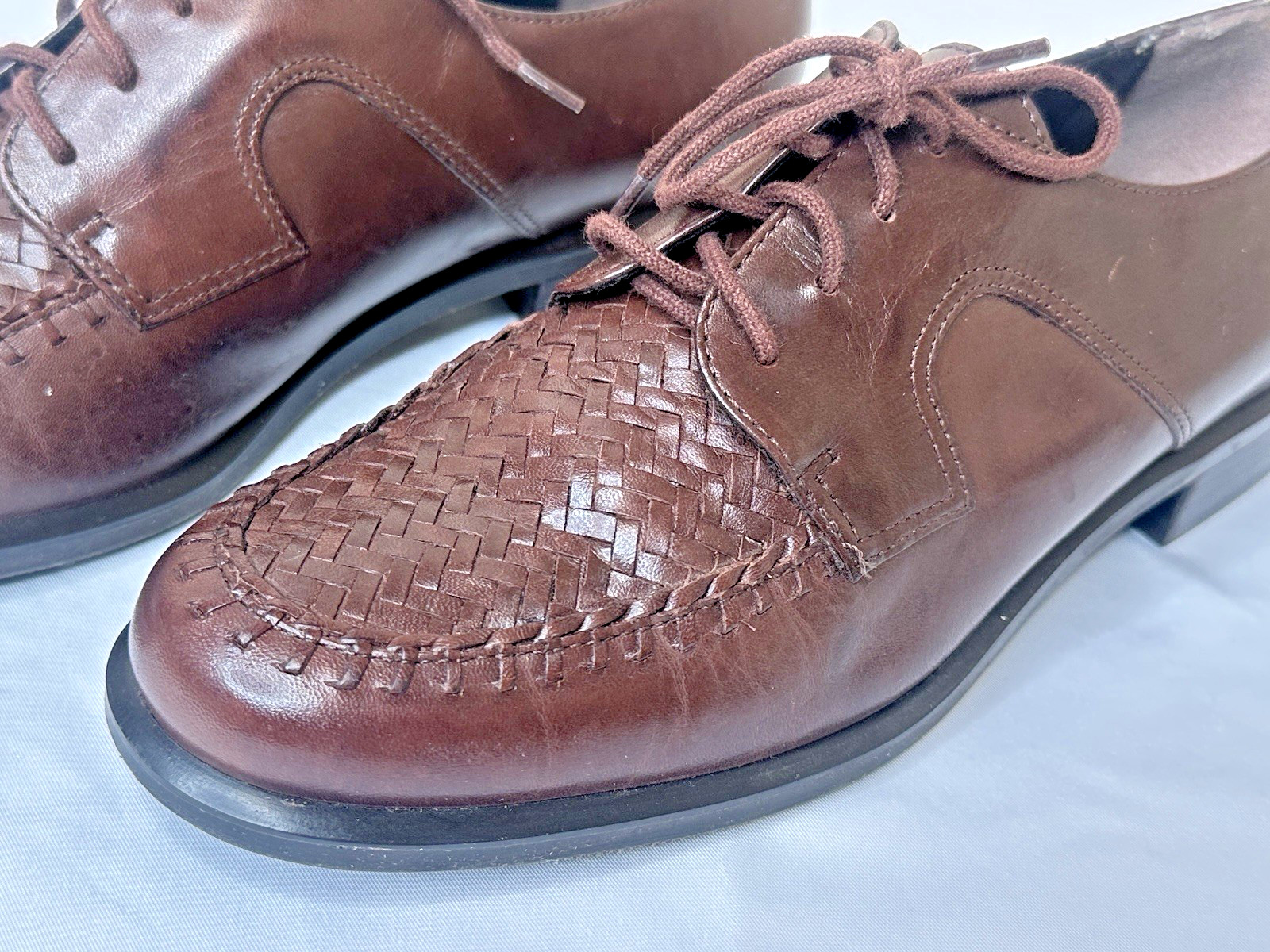 Danelle FLANDERS Brown Leather Dress Shoes Women’s Size 6M Man Made Sole Brazil