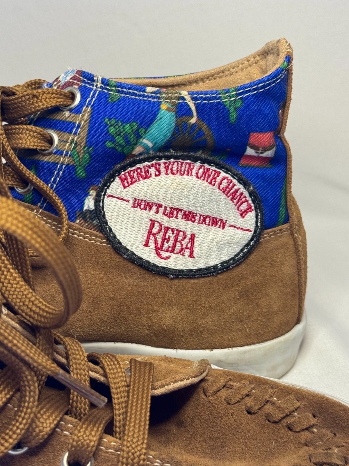 Reba by Justin Womens 7.5 Brown Suede Western High Top Sneakers Cowboy