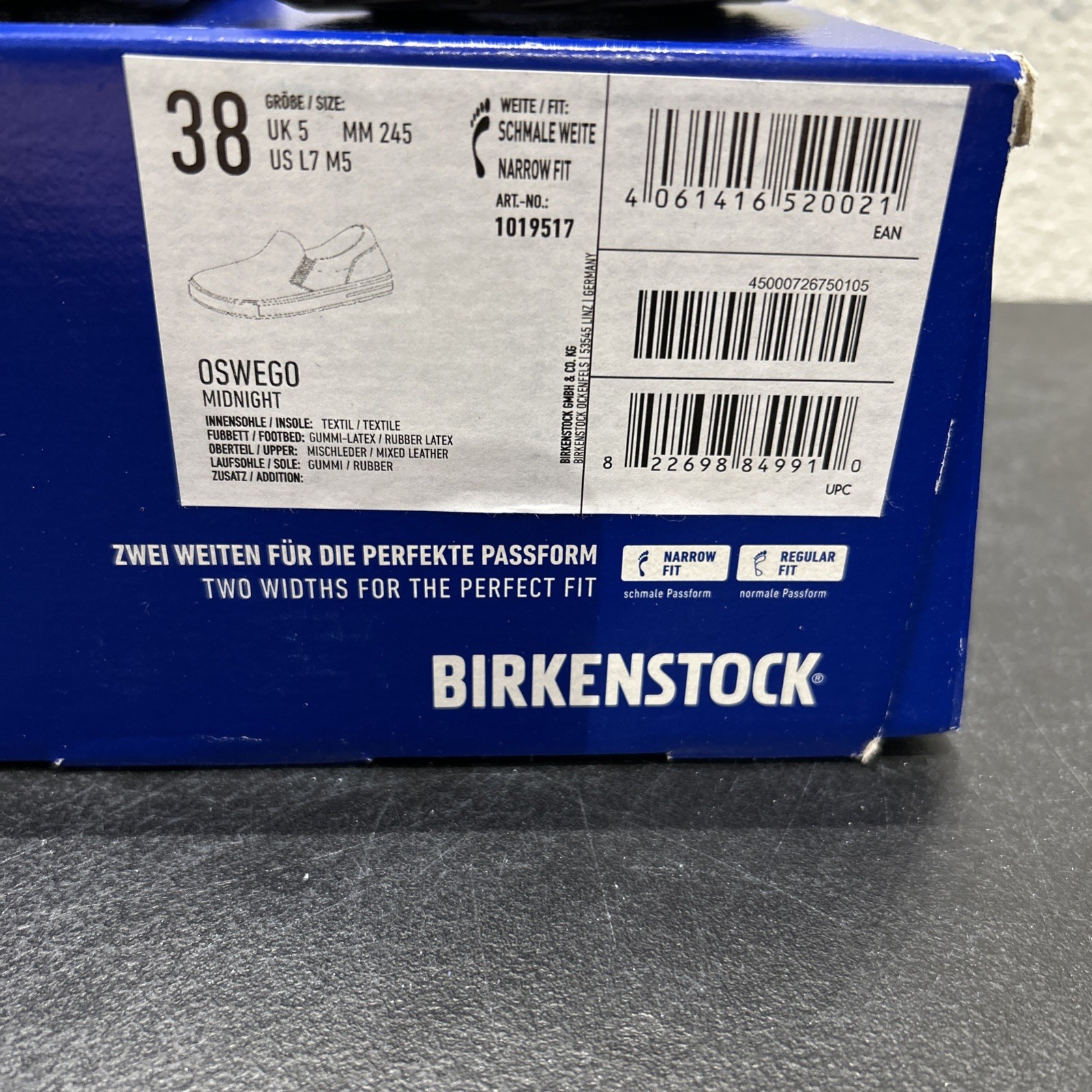 Birkenstock| Oswego Midnight| EU 38|US Women’s 7| Men’s 5|