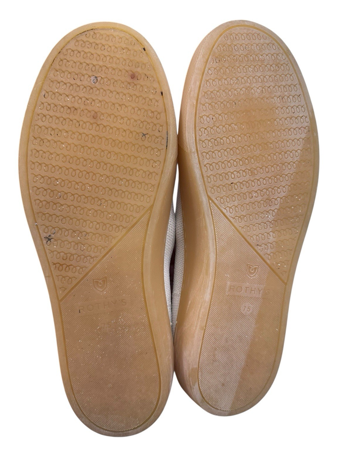 Rothy’s The City Slip On Sneakers Womens Size 7.5 Ivory Comfort Flat Gum #S65-1