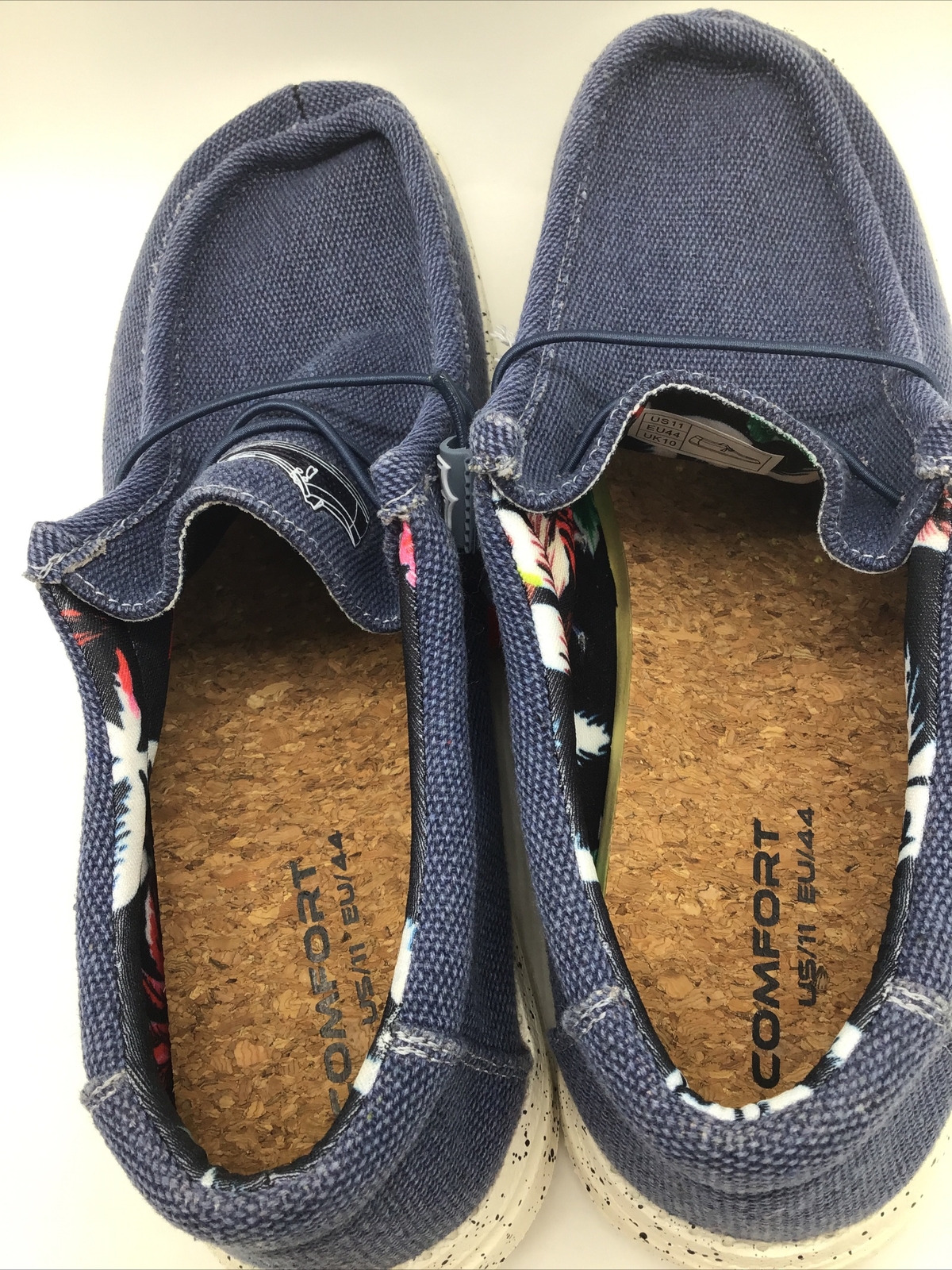 Women’s Blue Casual Canvas Slip On, Air Mesh Comfortable Loafers Sz. 11M