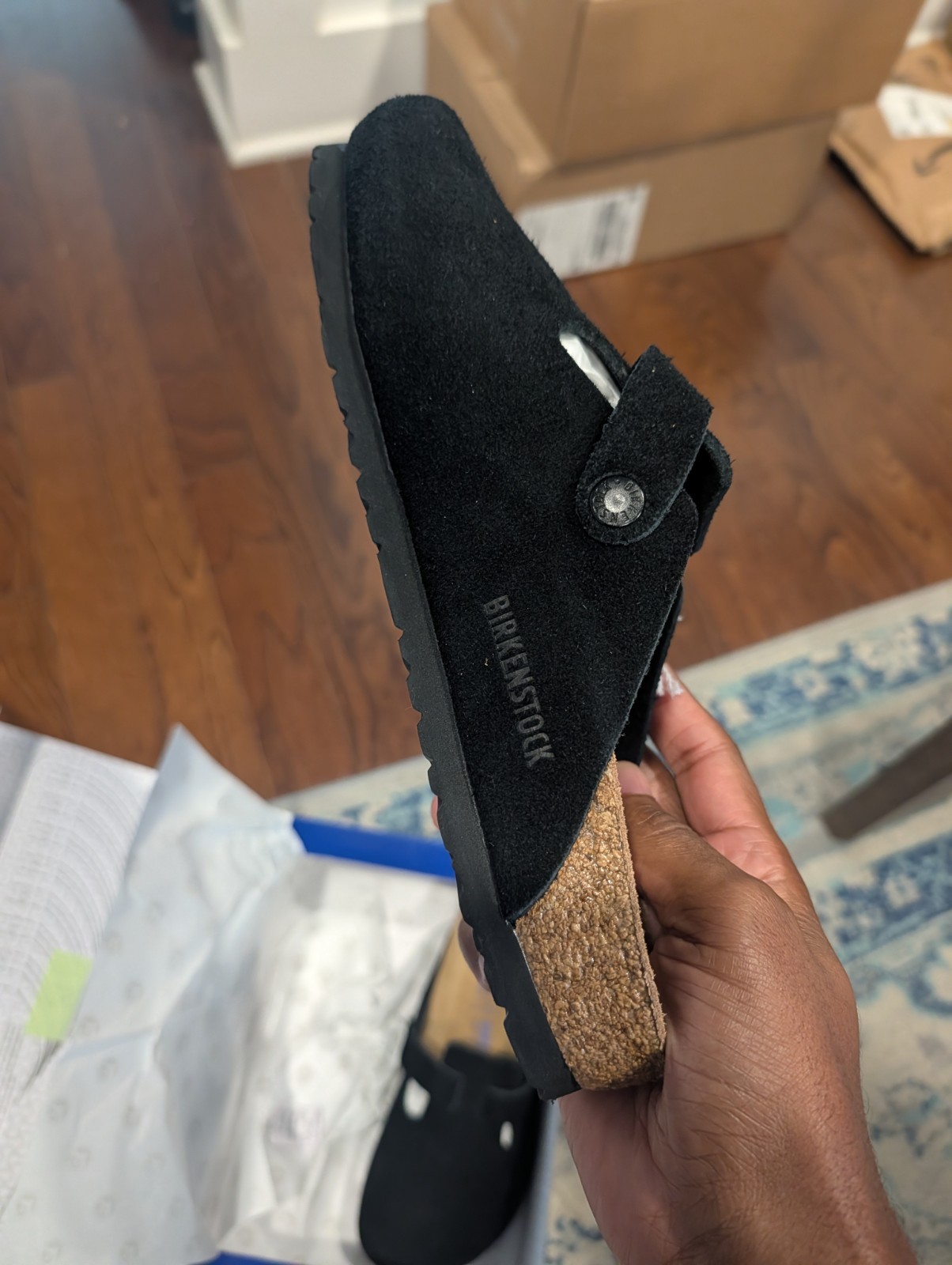 Birkenstock Boston Soft Footbed Suede Leather Black – NEW – SIZE 41