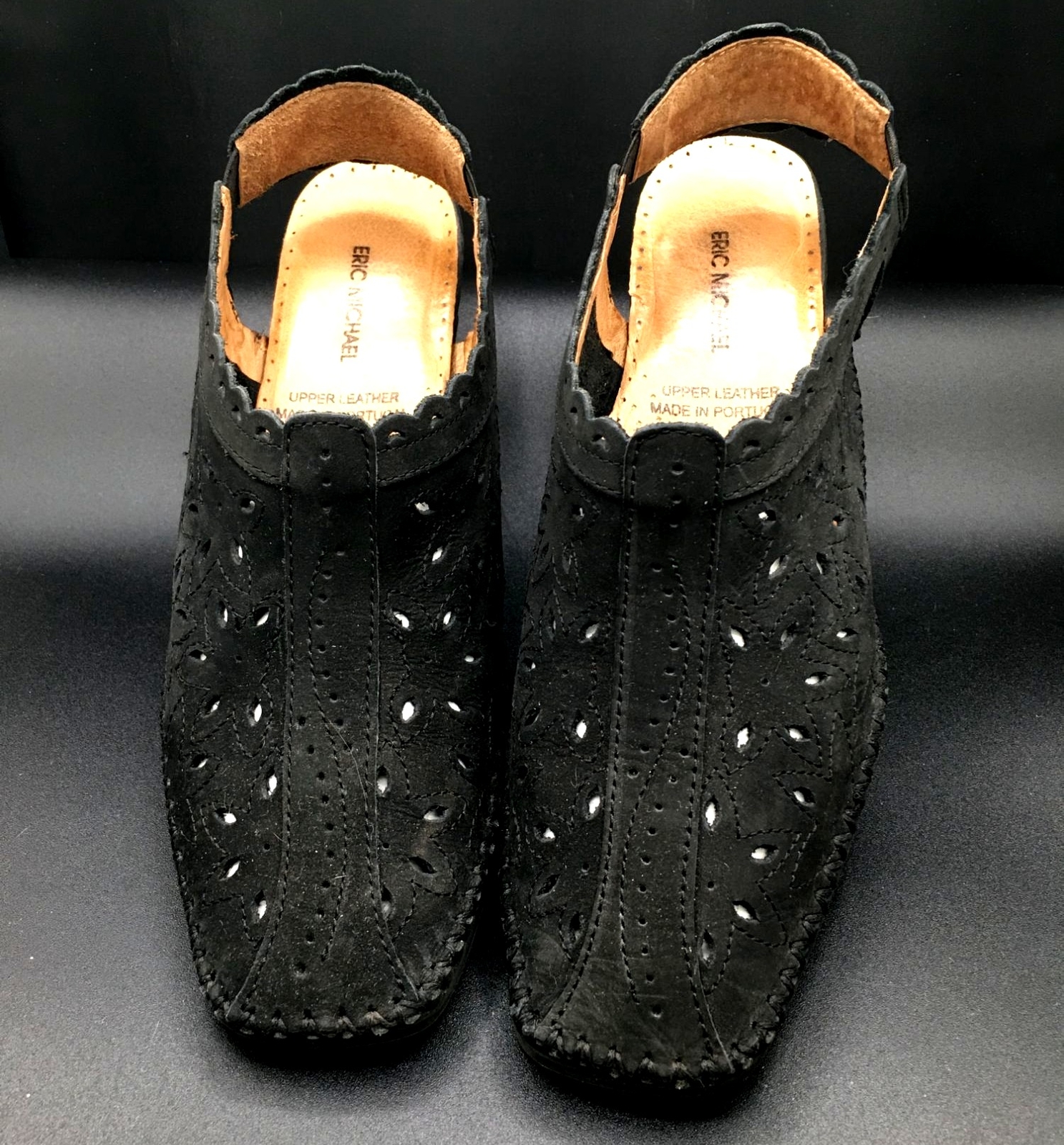 Eric Michaels Women’s Suede Leather Shoes Size 40 / 7M Black “MISTY”