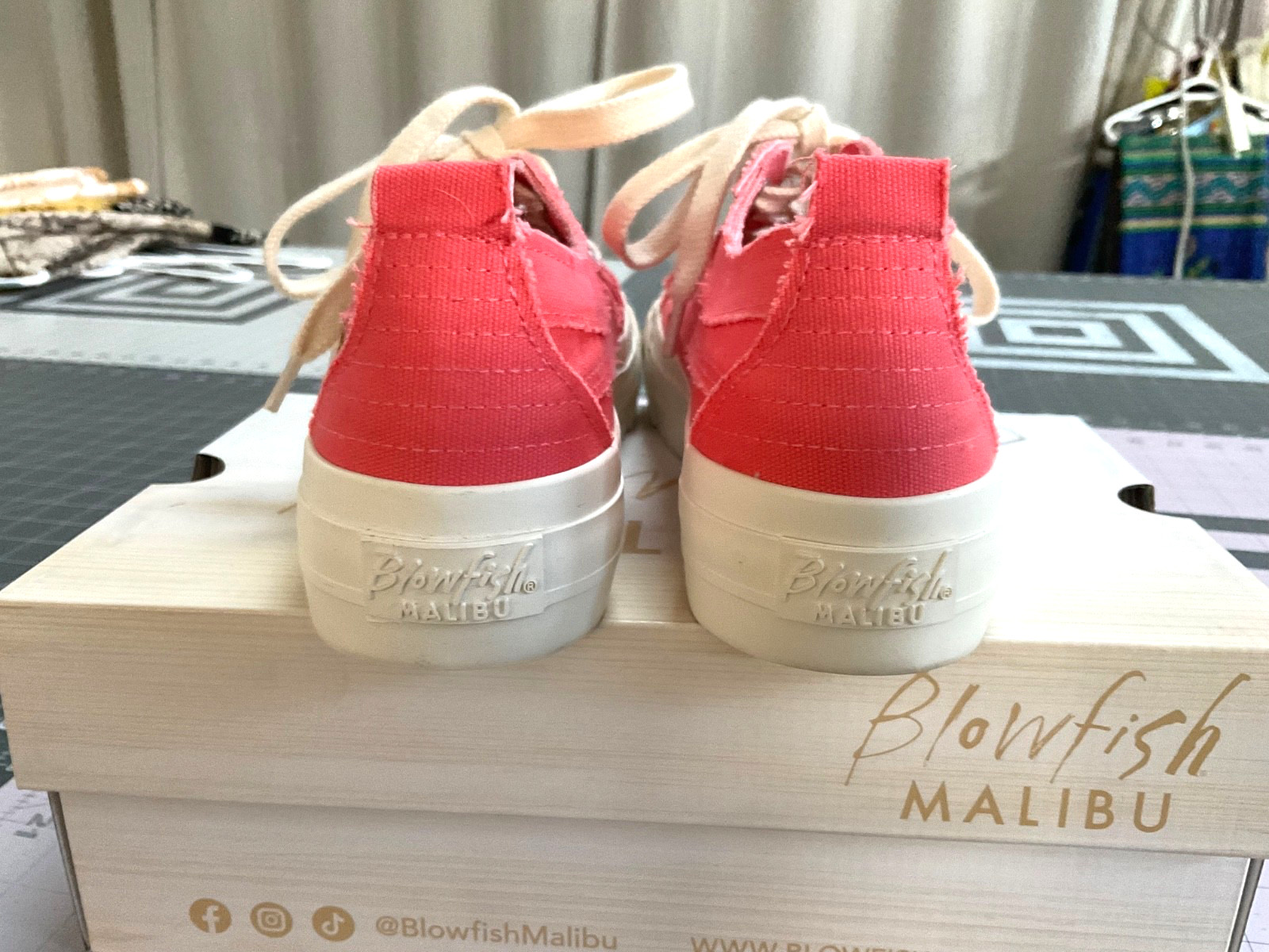 BLOWFISH EMBROIDERED WATERMELON CANVAS SNEAKERS SZ 8 NEW!