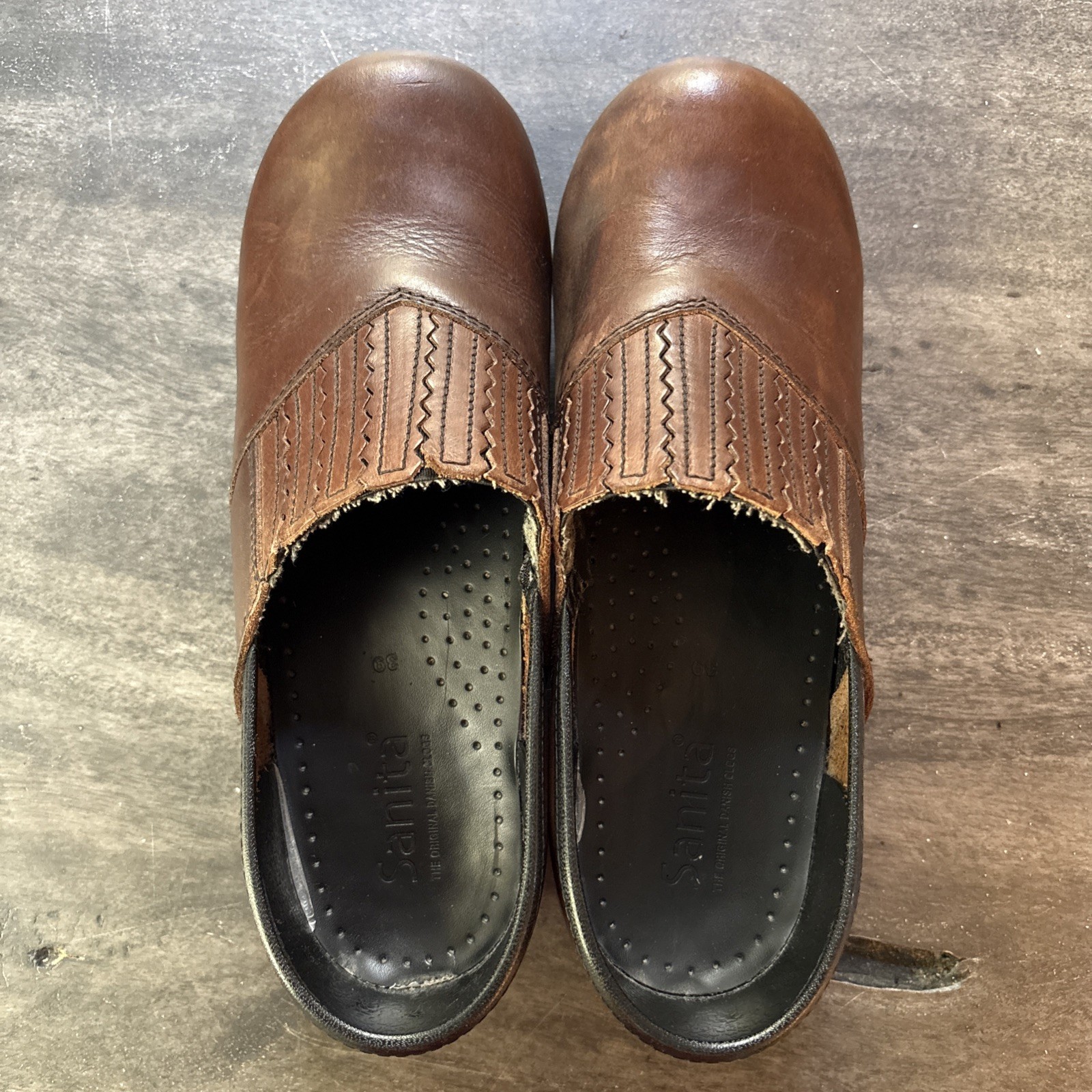 Sanita Shoes Womens 39 Brown The Original Danish Comfort ortho Clogs Leather Low