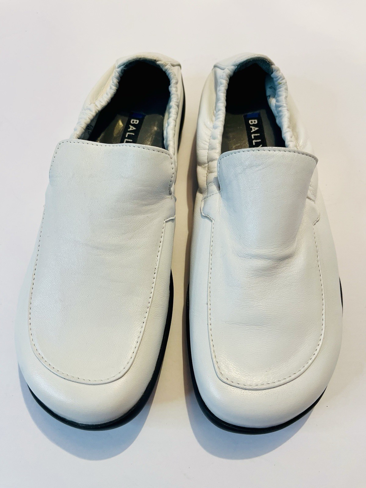 BALLY White Leather Slip On Shoes Italy Size 6.5 / 36.5 Comfort Minimalist