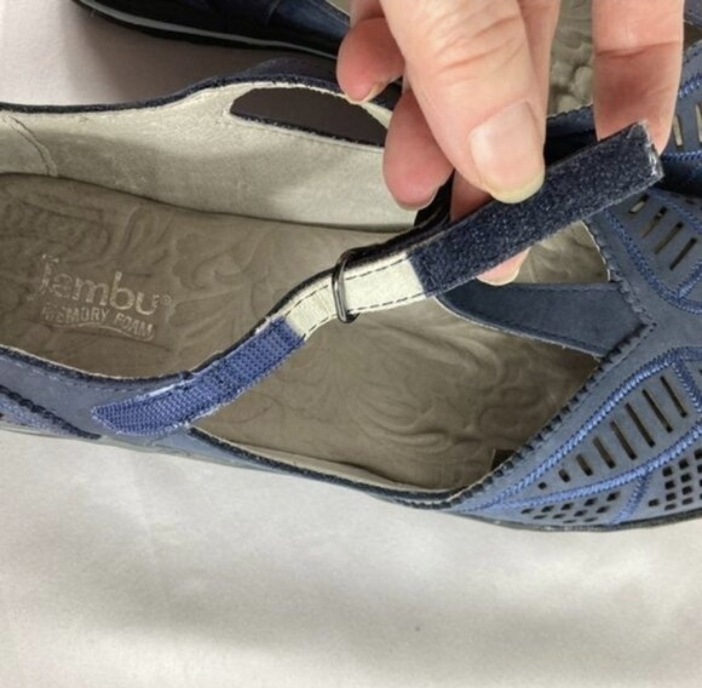 Jambu Bridget Navy Blue Memory Foam Comfort Shoes – Size 9