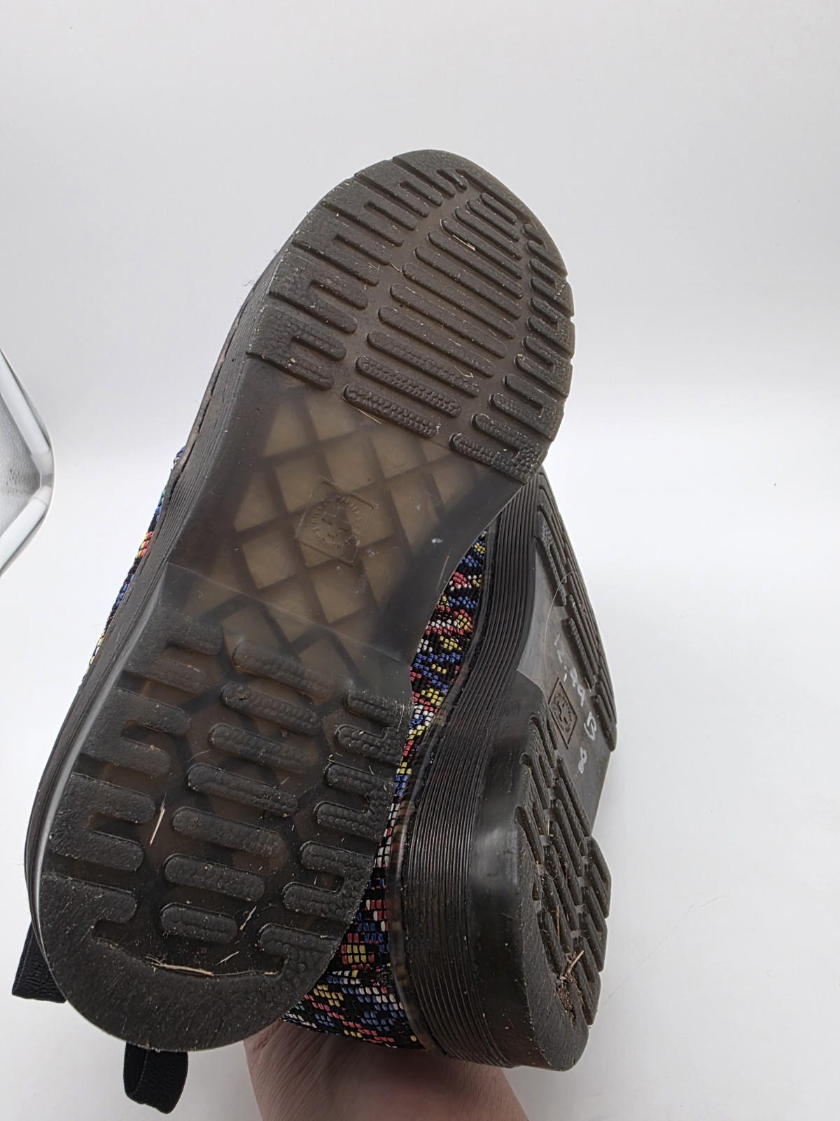 Size 9 – DR MARTENS Daytona Women’s Ankle Boot. Multicolor Woven Aztec Mosaic