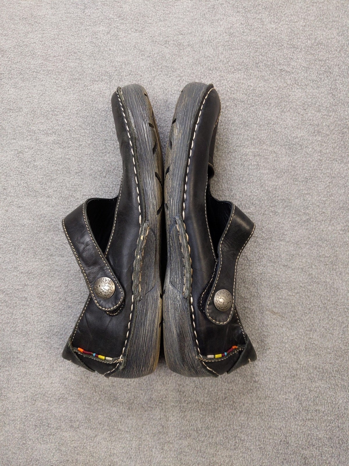 Spring Step Debutante Mary Jane Shoes Womens 8.5 39 Black Leather Button Comfort