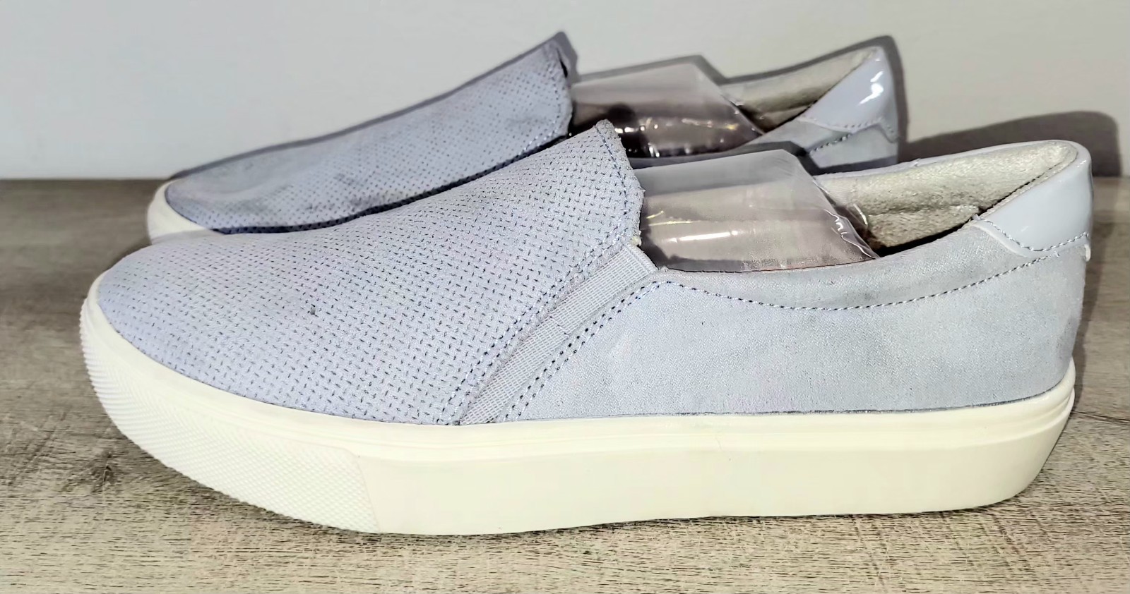 Dr. Scholls Be Free Comfort Slip On Light Blue Canvas Sneaker Women Shoe Sz 7 M
