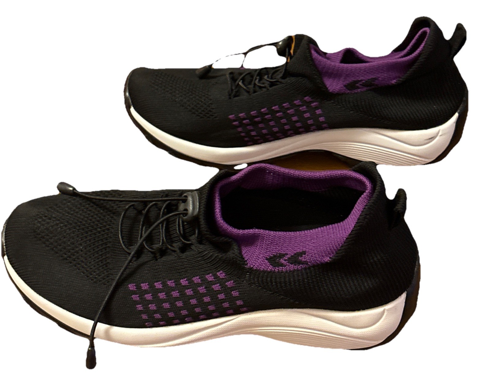 Black And Purple Slip On Shoes Comfort Wear Women Size 10.5 SEE DESCRIPTION