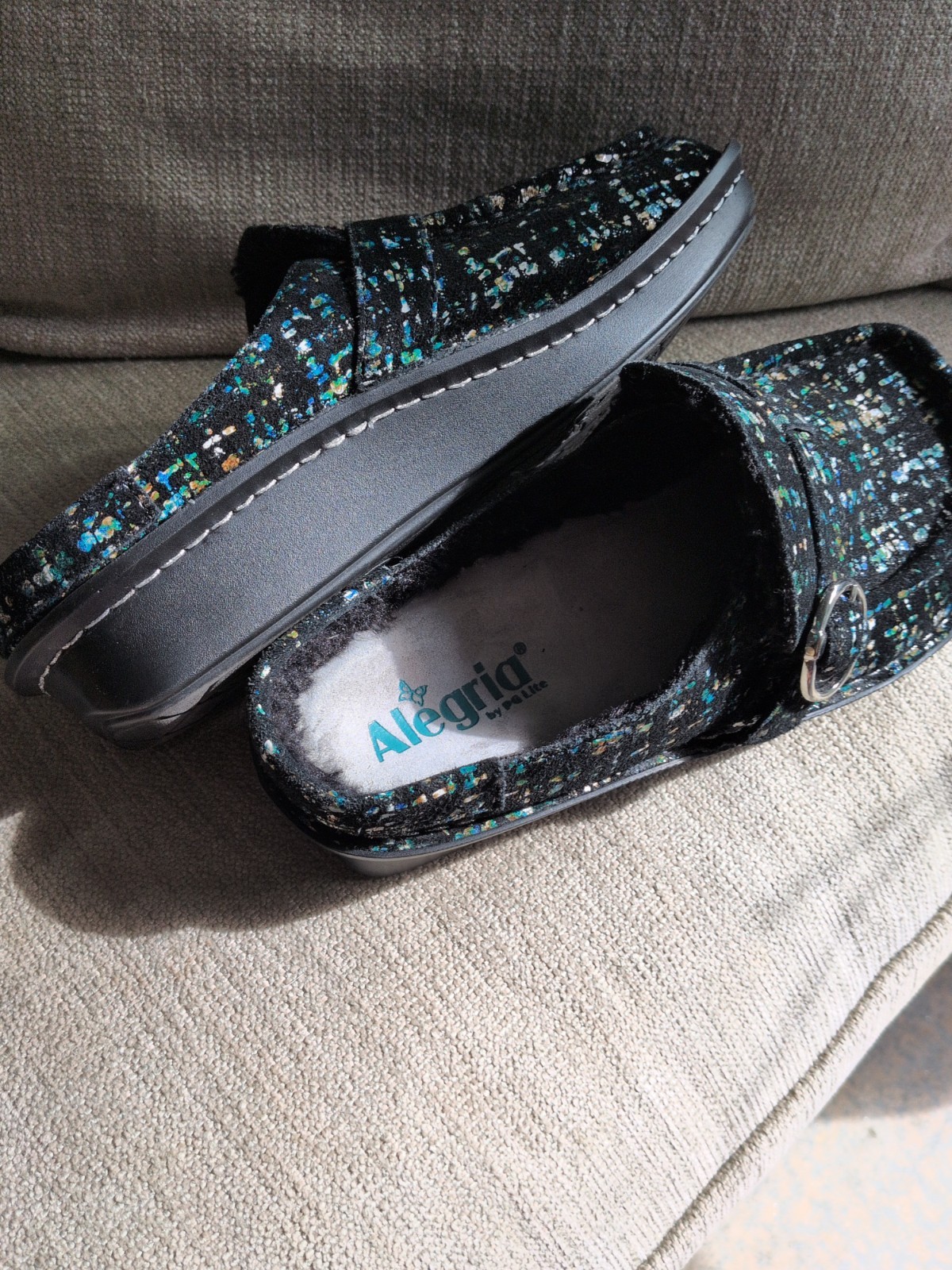 Alegria Brigid Women’s Posh Slip-On Geometric Pattern Mules Size 39 EU