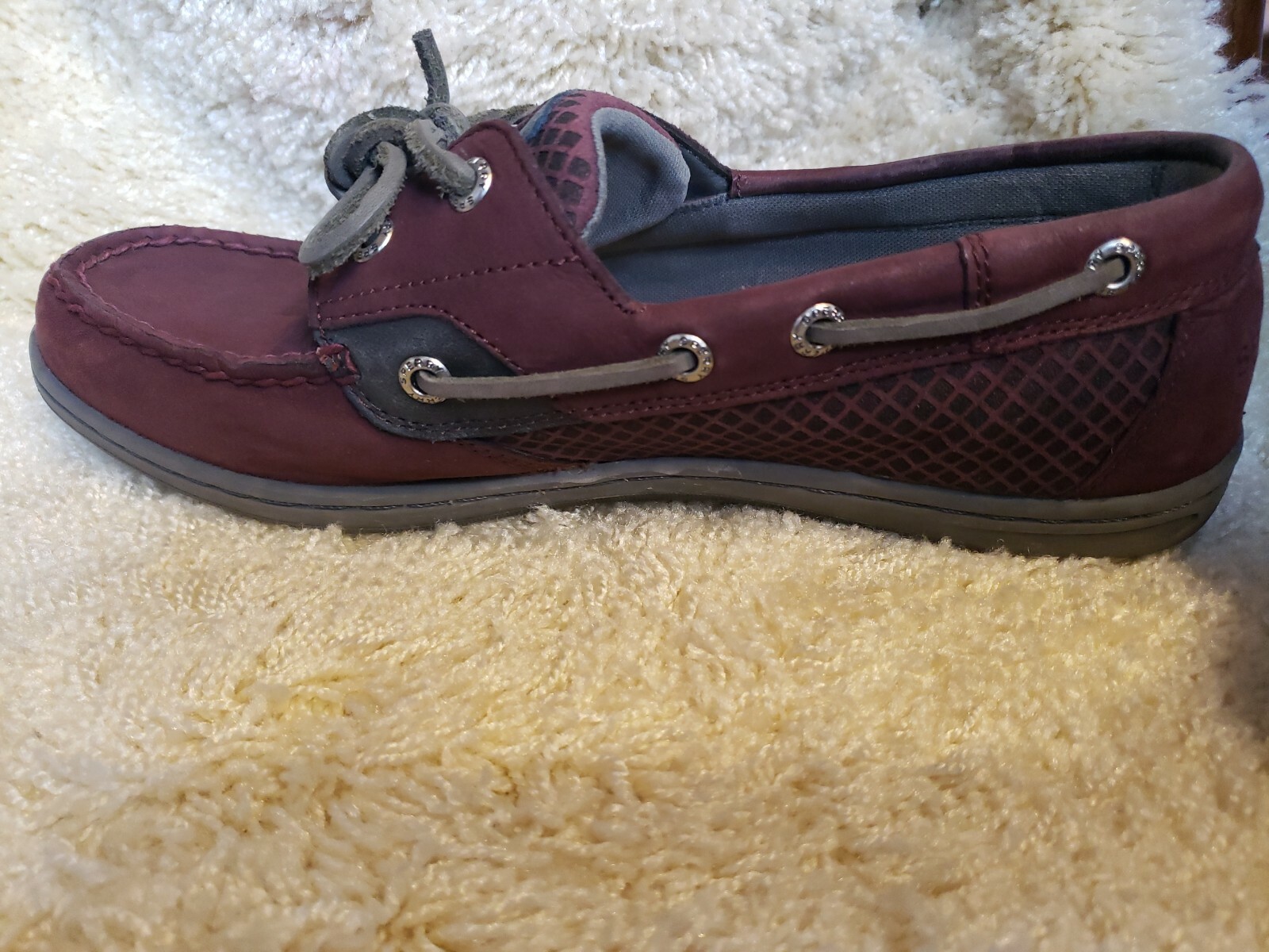 SPERRY WOMEN’S KOIFISH SLIP-ON SUEDE PREMIUM LEATHER BOAT SHOE BURGUNDY 4848