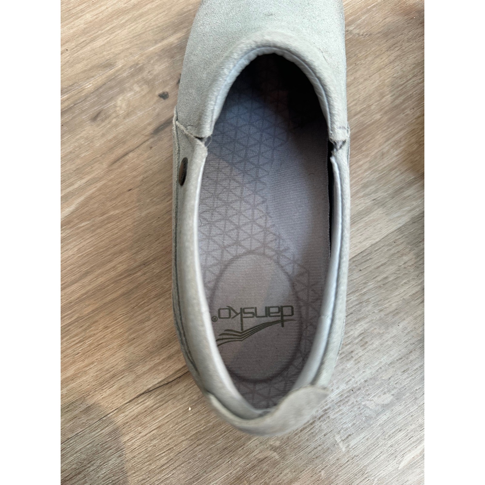 Dansko Patti Suede Slip On Shoes Women 37 Gray Vibram Waterproof Walking Clogs