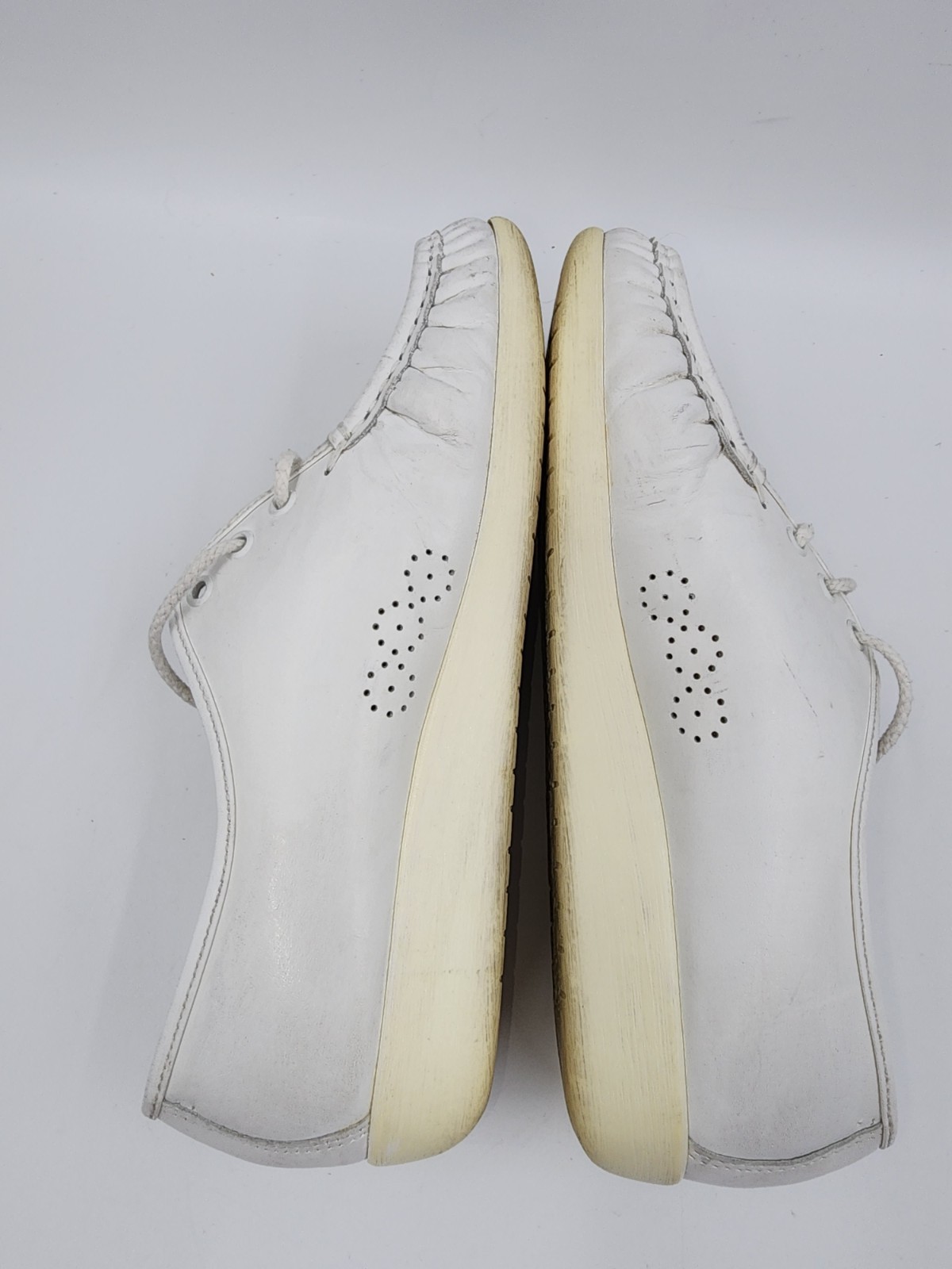 SAS Handsewn Women’s 9M Siesta White Leather Moc Toe Sneakers Walking Nursing