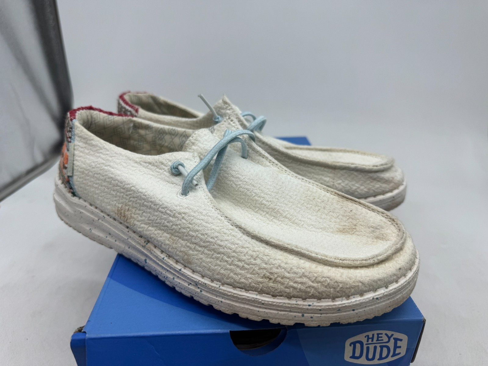 Hey Dude Wendy Funk Mono Slip-On Shoes Women’s White Multi Comfort Walking – 7