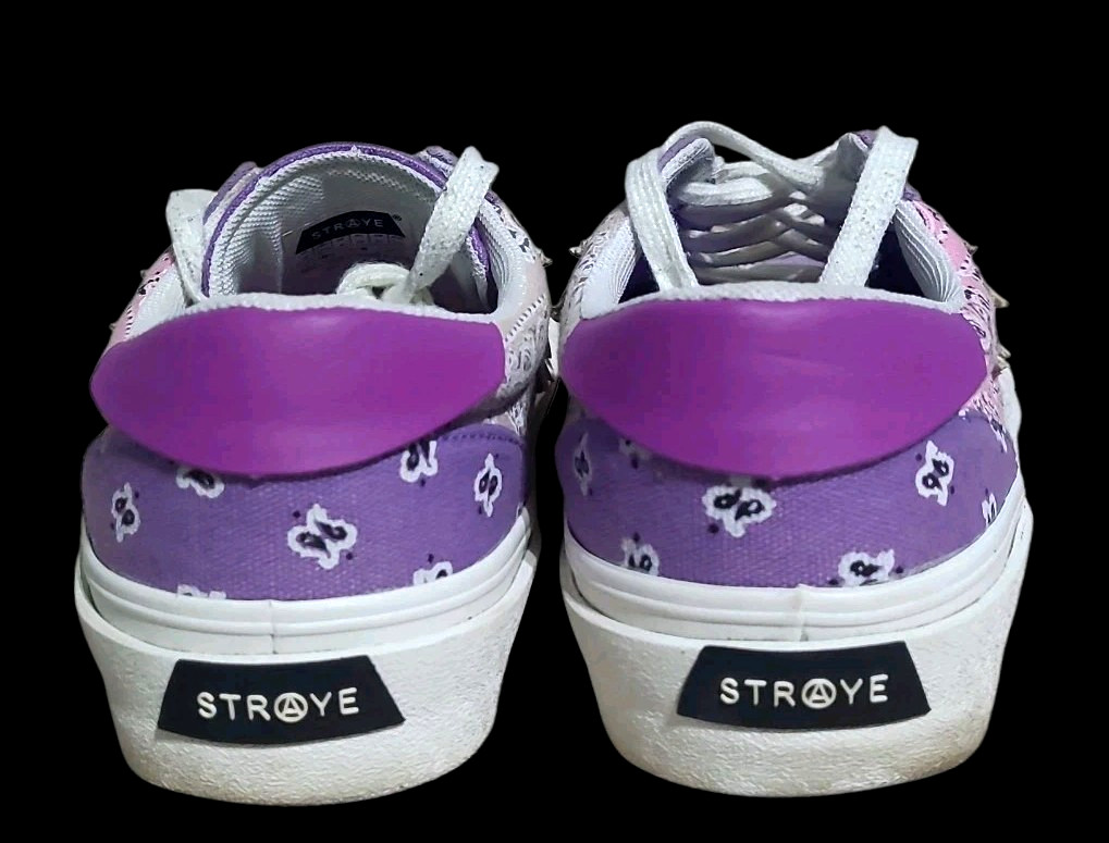 Straye Logan Mixed Rag Size 10.5 Women’s Purple Pink Skate Shoes Men’s 9