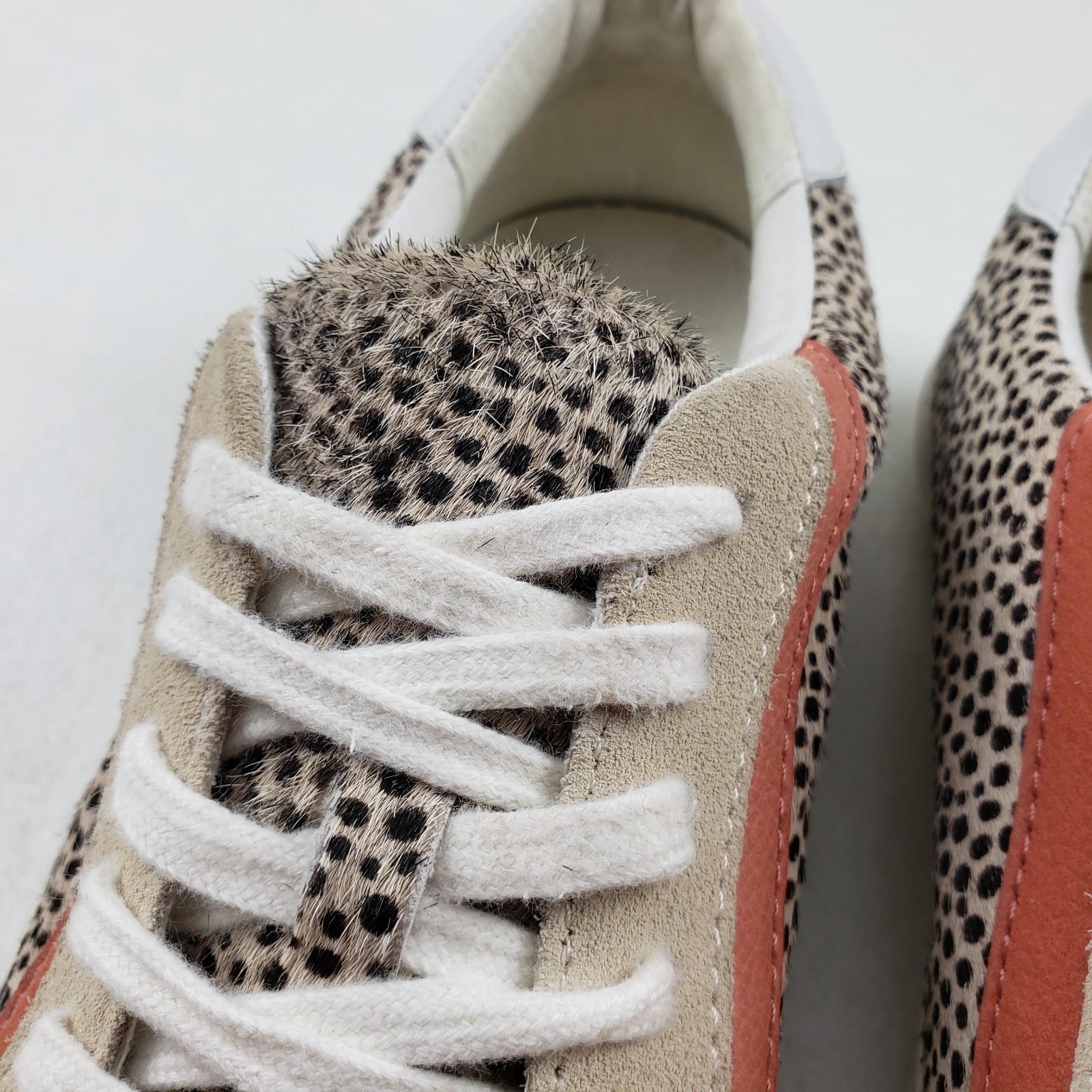 Madewell Sidewalk Low Top Sneaker Womens 6.5 Brown Spotted Calf Hair Casual Shoe