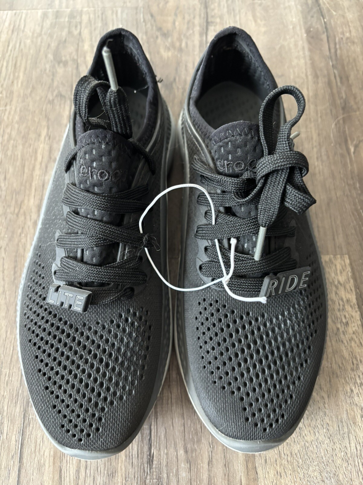 Crocs Literide 360 Pacer Women’s 97 Black Gray Lace Up Shoes Sneakers 206705