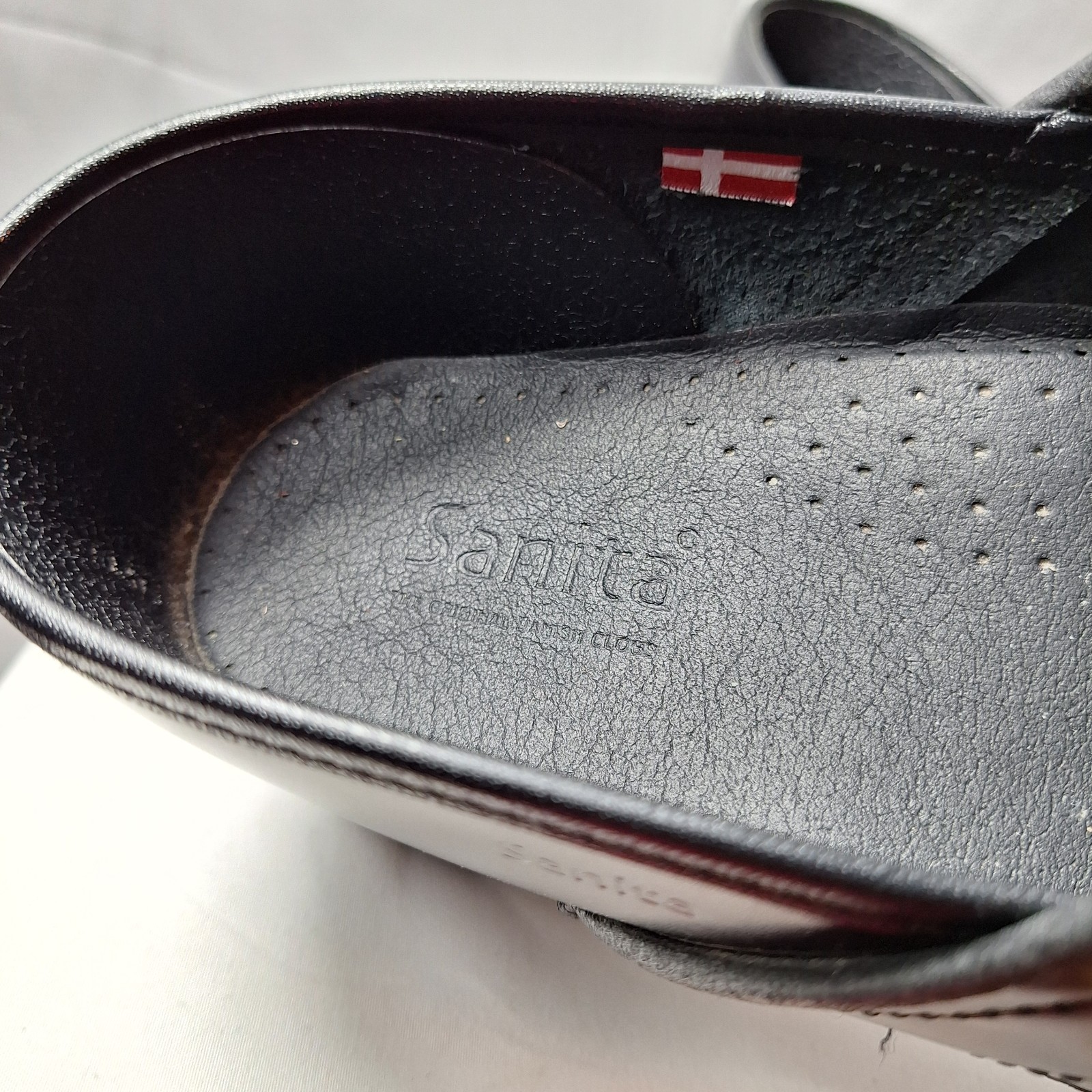 SANITA The Original Danish Clogs Work Sz EU/42 US/11 Navy Blue Leather Slip-On