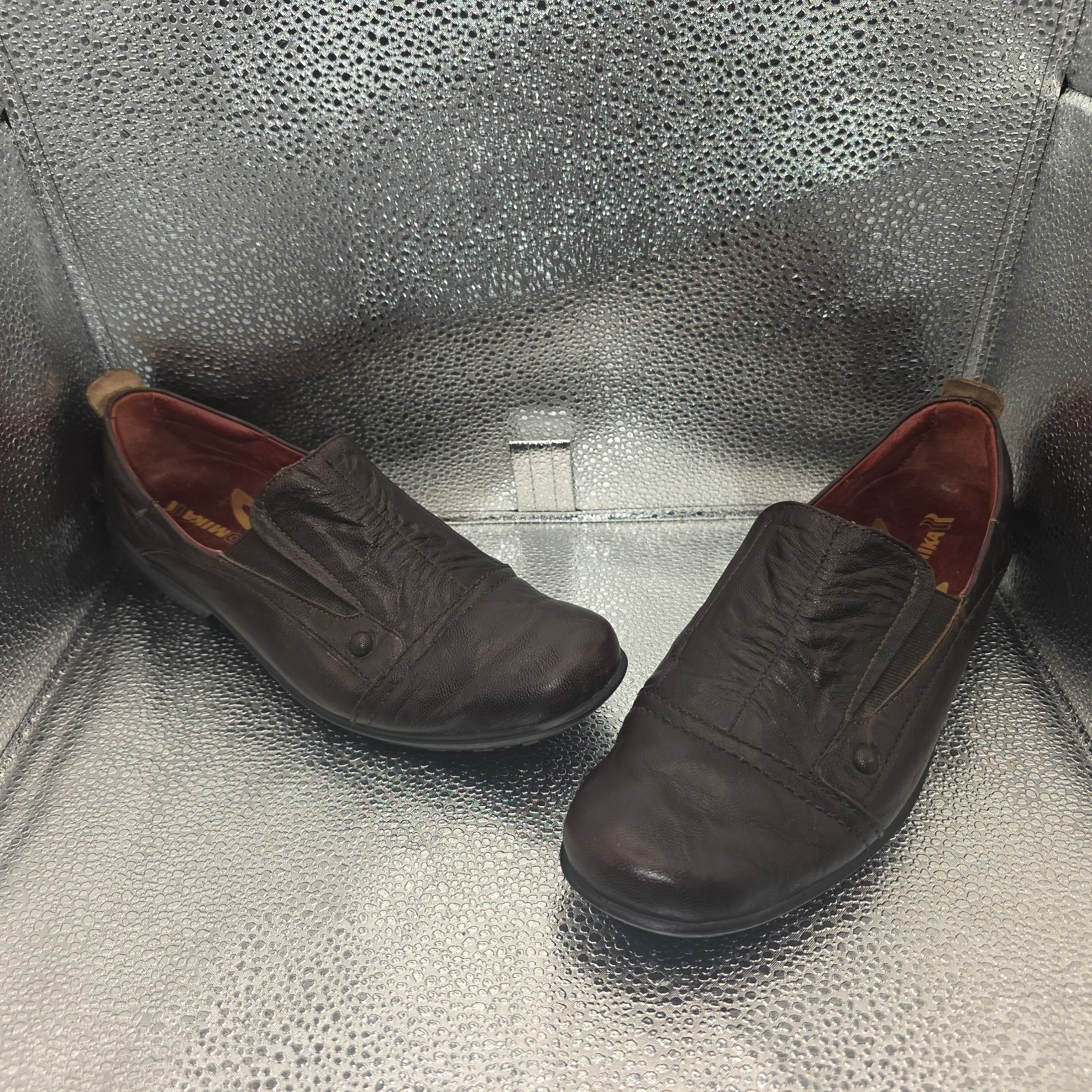 Romika Slip On Loafers 39 US 8.5 Women Cassie Leather Comfort Shoes Brown