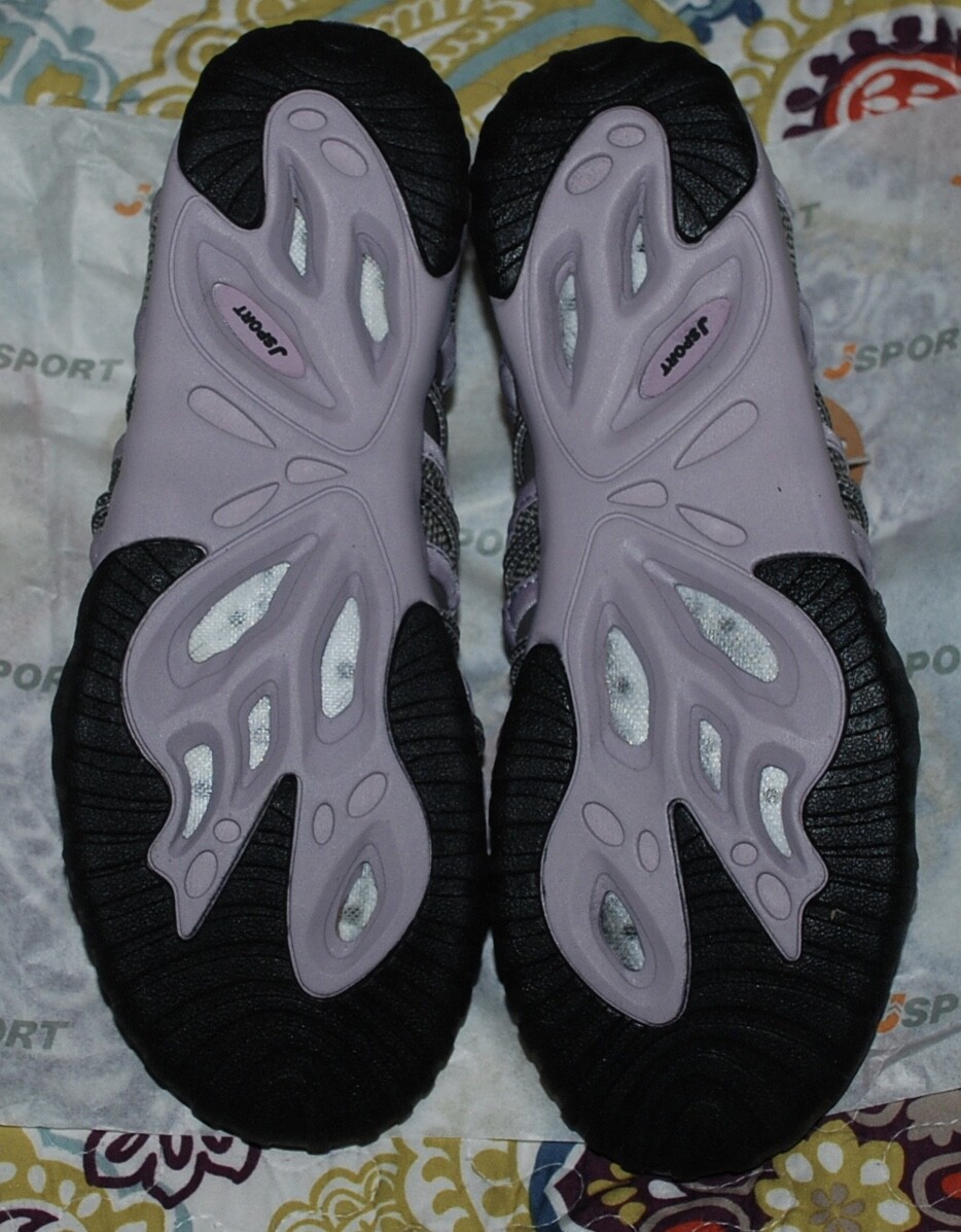 8 Women’s JSport by Jambu Dark Gray/Orchid Newbury Water Ready Fisherman Sandal