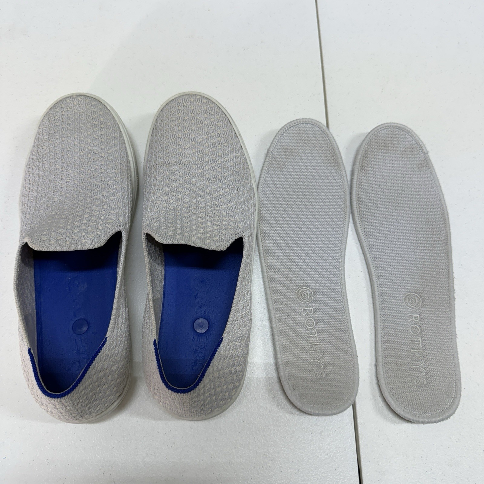 Rothy’s Size 9 The Original Slip On Sneaker Diamond Twill Women’s Gray Shoes