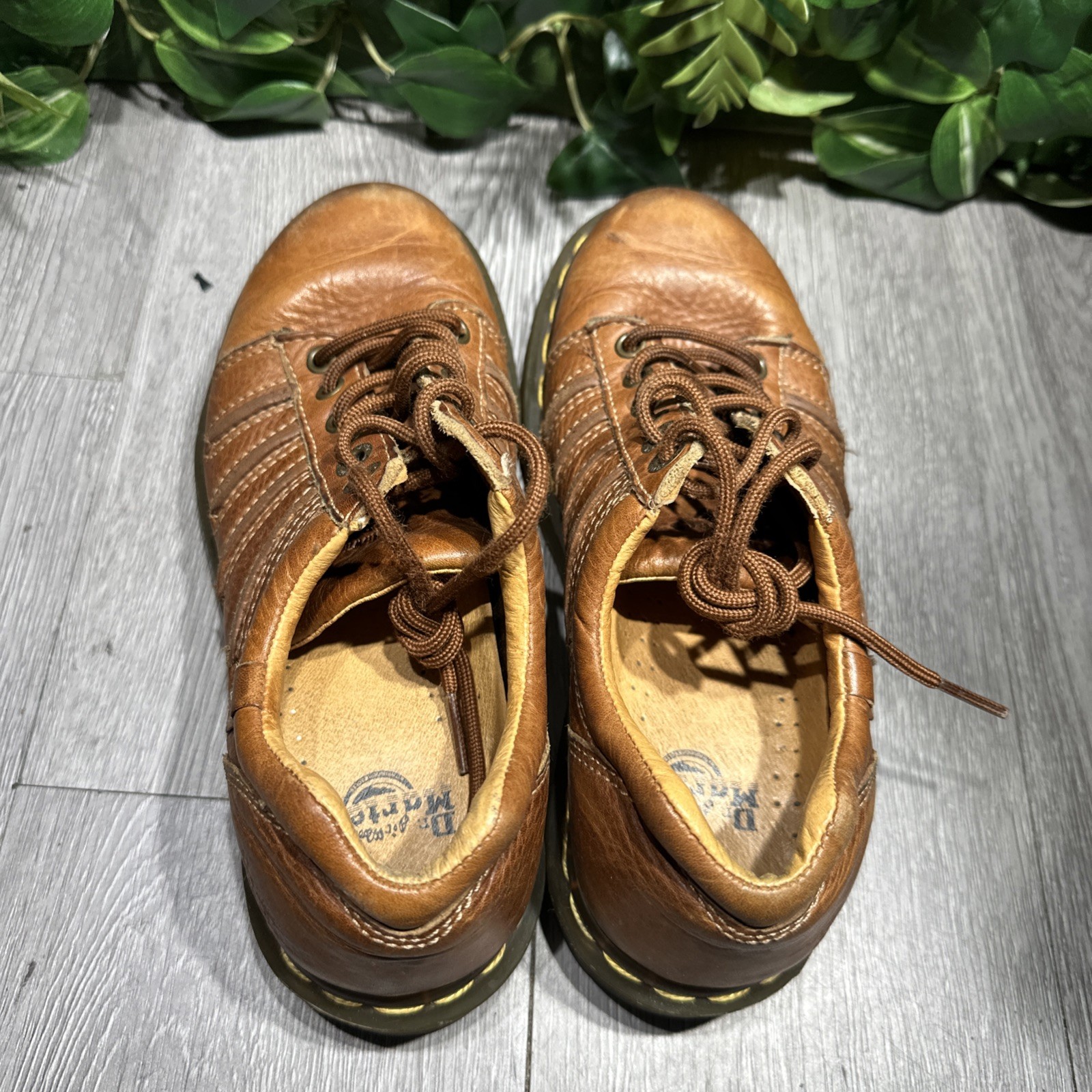 Y2K Dr Martens Chunky Oxford Shoes Brown Leather 12037 Womens Size US 7 UK 5
