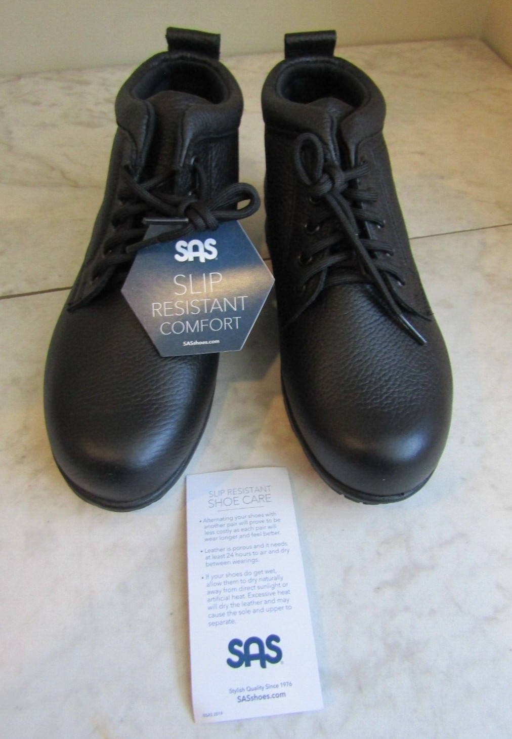 NWT SAS Duty Shoes Alpine Boots Black Leather Non Slip Lace Up Women’s 5.5 M