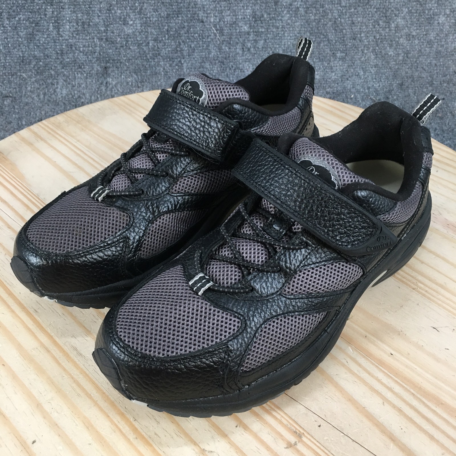 Dr Comfort Shoes Womens 9.5 Wide Walking Sneakers Black Endurance Leather 6810