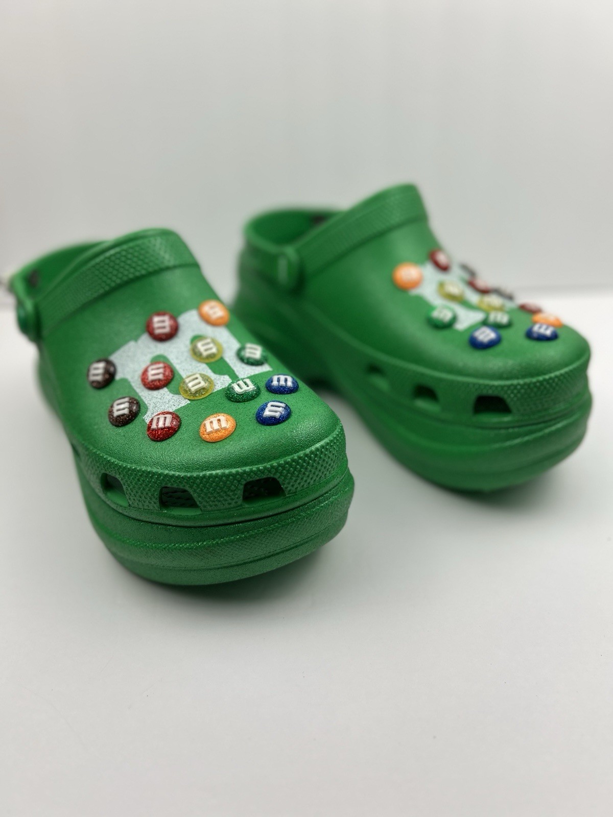 M&M’s x Crocs Classic Bae Platform Clog Green Multi Glitter Womens Size W9
