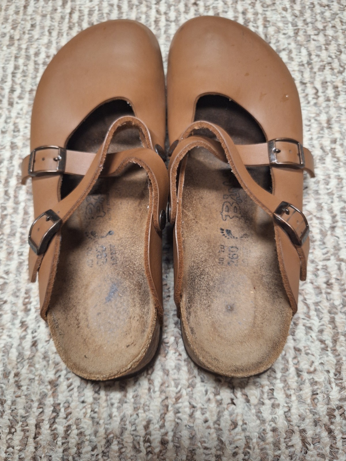 Birkenstock Betula 260 Brown Clogs Well Worn Distressed