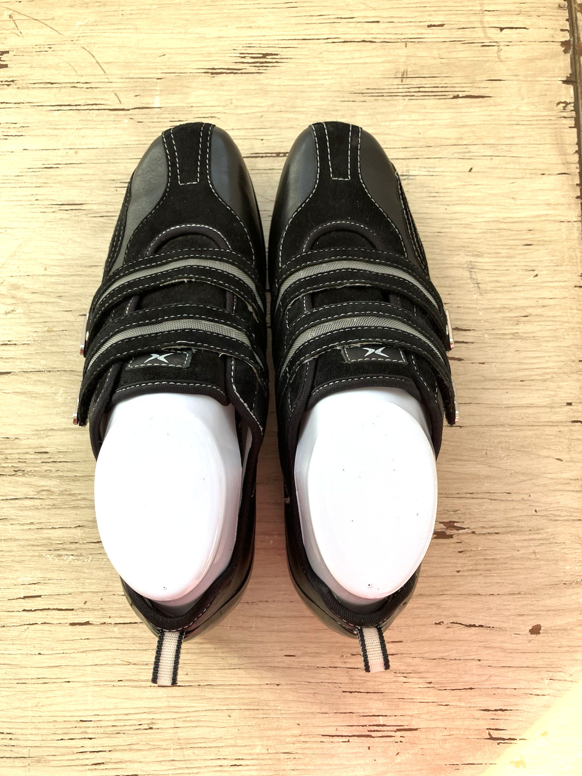 Aetrex Womens Size 7 Black Abbey Double Strap Sneaker 100% Leather Comfortable
