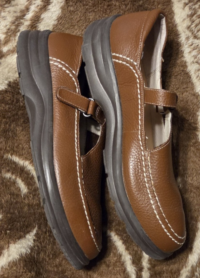 Dr. Comfort SZ 10.5 M Lulu Women Diabetic Orthotic Mary Janes Shoes Saddle Brown
