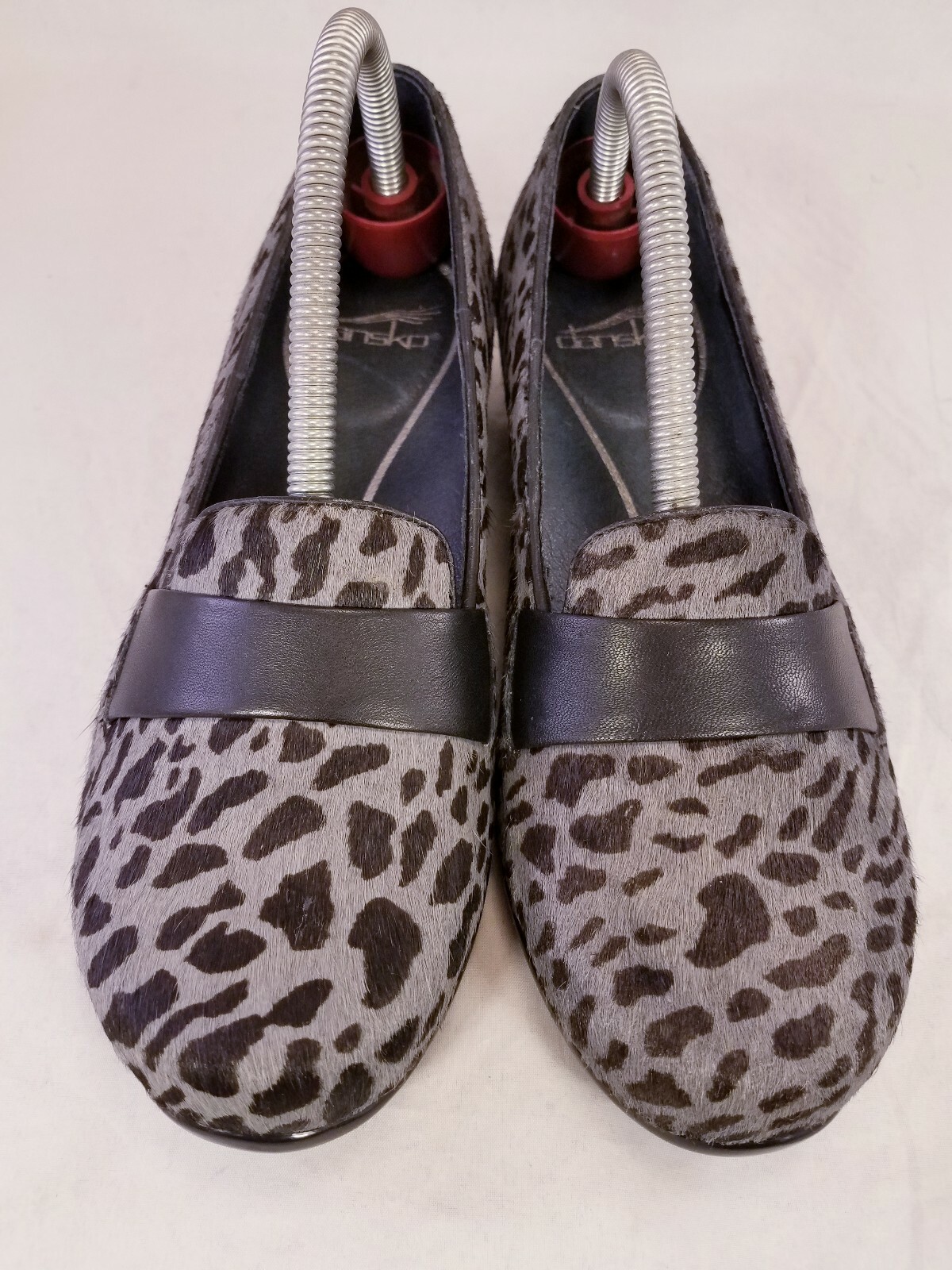 DANSKO PONY HAIR LEOPARD GRAY BLACK LOAFERS SHOES SIZE 36/6