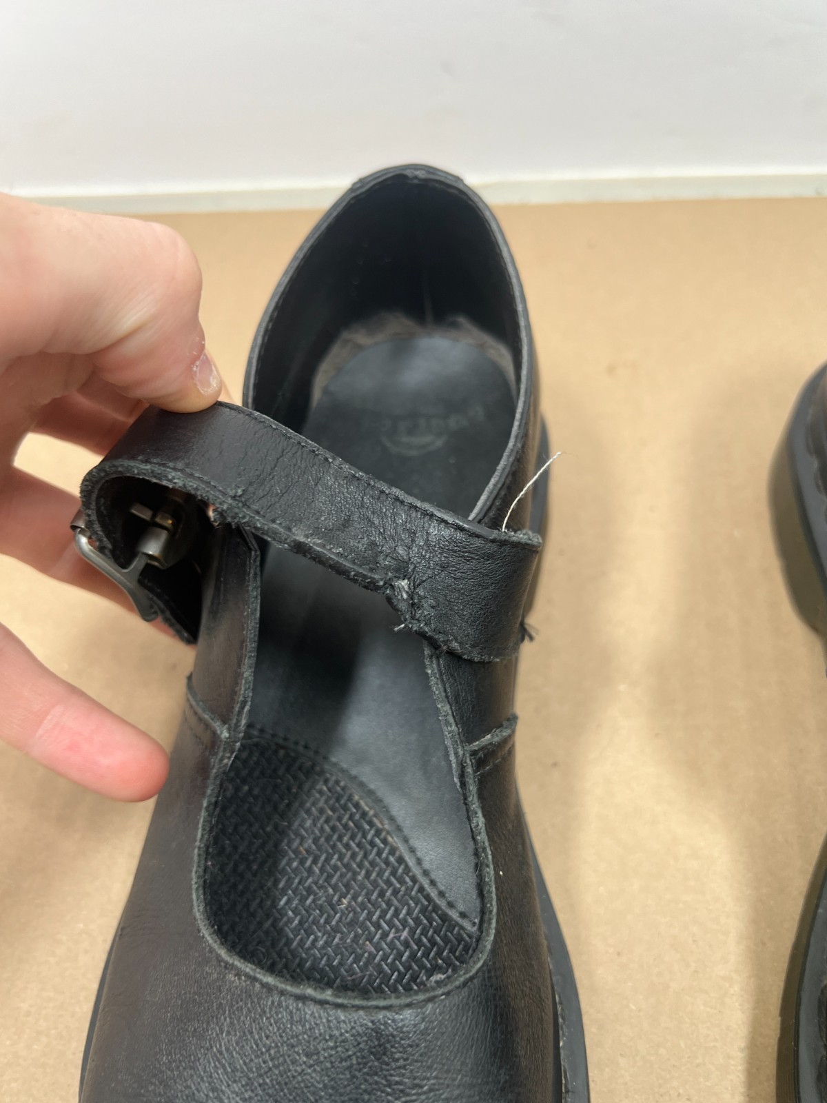 Dr. Martens Polley Mary Jane Shoes Black Buckle Adjustable Comfort Womens Sz 7