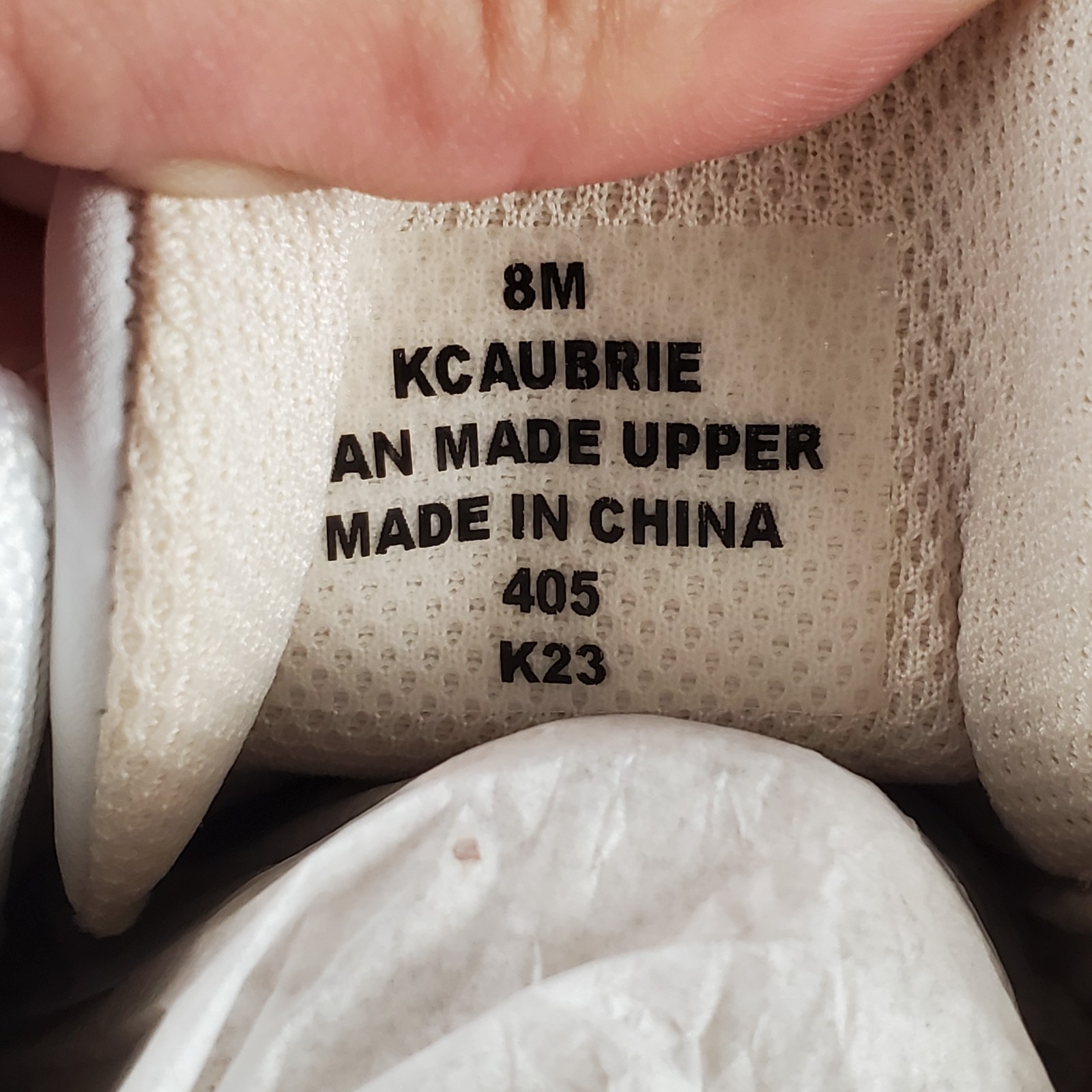Calvin Klein Aubrie Womens Shoes Sz 8 M White Beige Leather Lace Up Sneakers