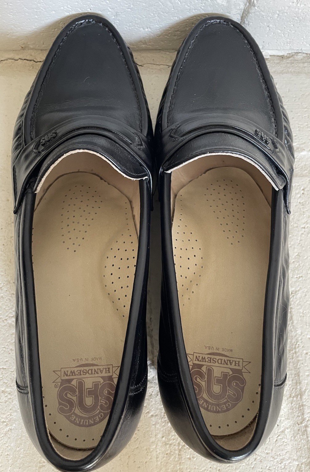 SAS Handsewn Black Leather Loafer Shoes Classic Comfort Slip On Mens Size 11