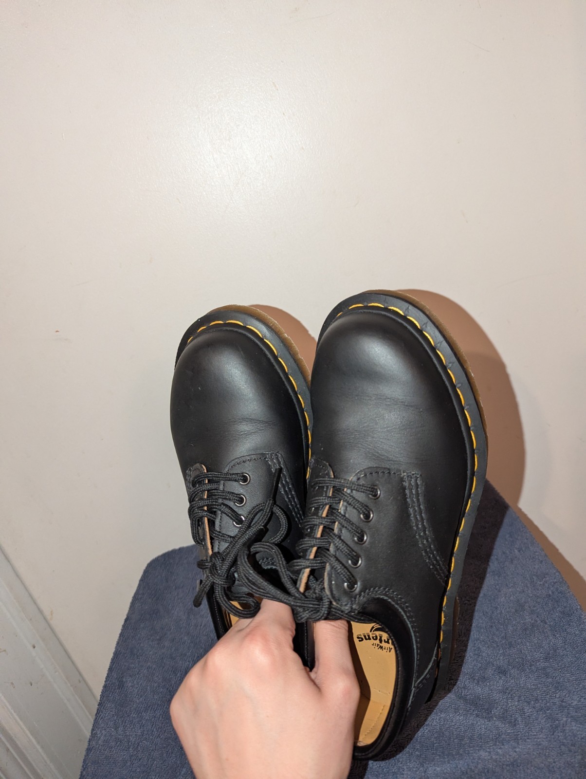 Doc MARTENS 8053 Nappa Womens Size 6 Black Leather Casual Shoes Oxford Lace Up
