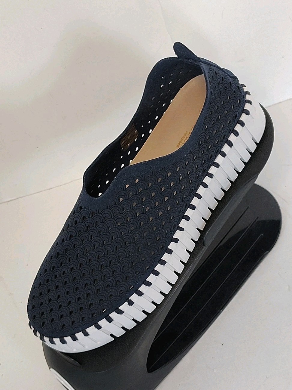 NICE 40 / 10 Ilse Jacobsen TULIP PLATFORM Slip On INDIGO Perf. Flat Flex. Shoes