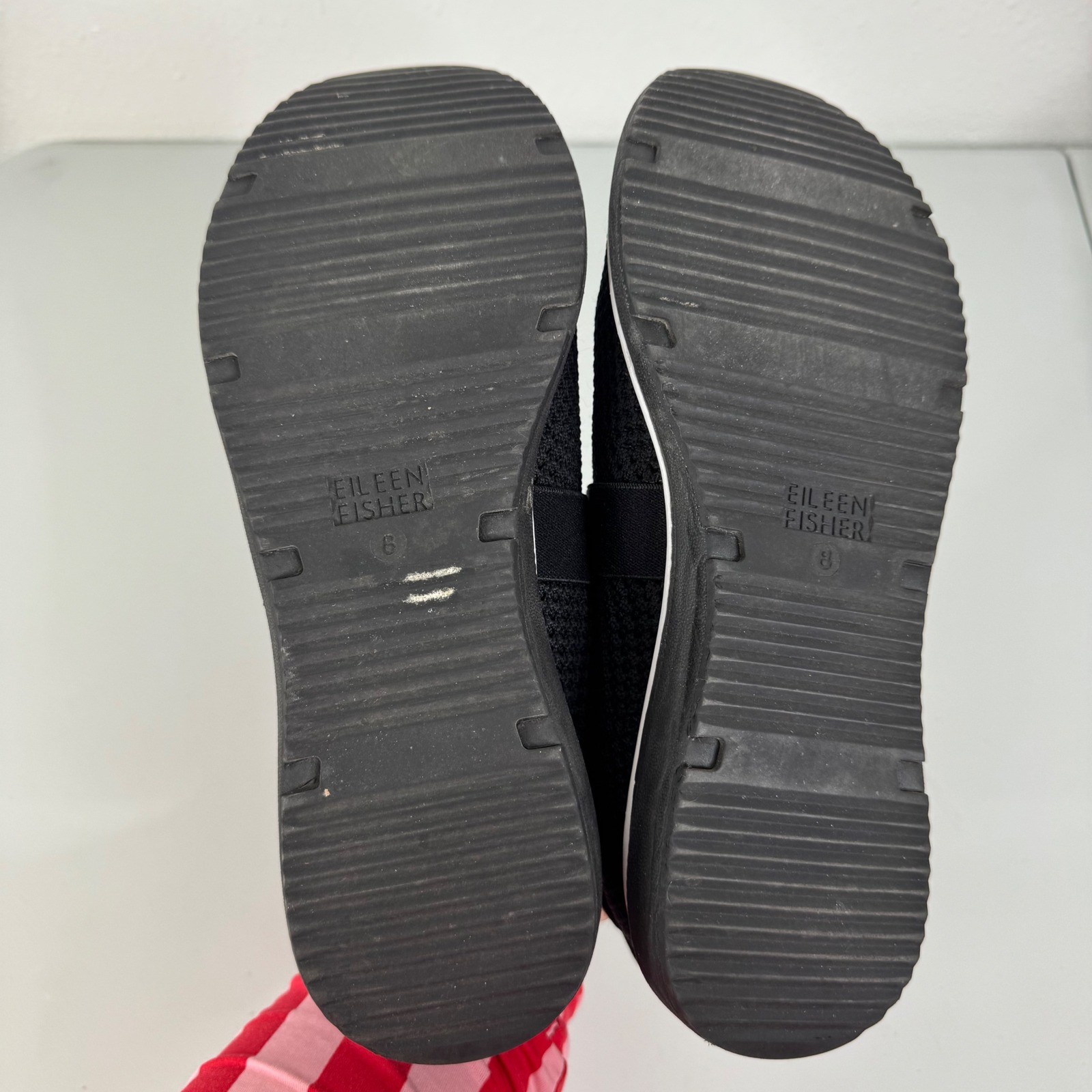 Eileen Fisher Zing Sustainable Stretch Knit Sneakers in Black Size 8